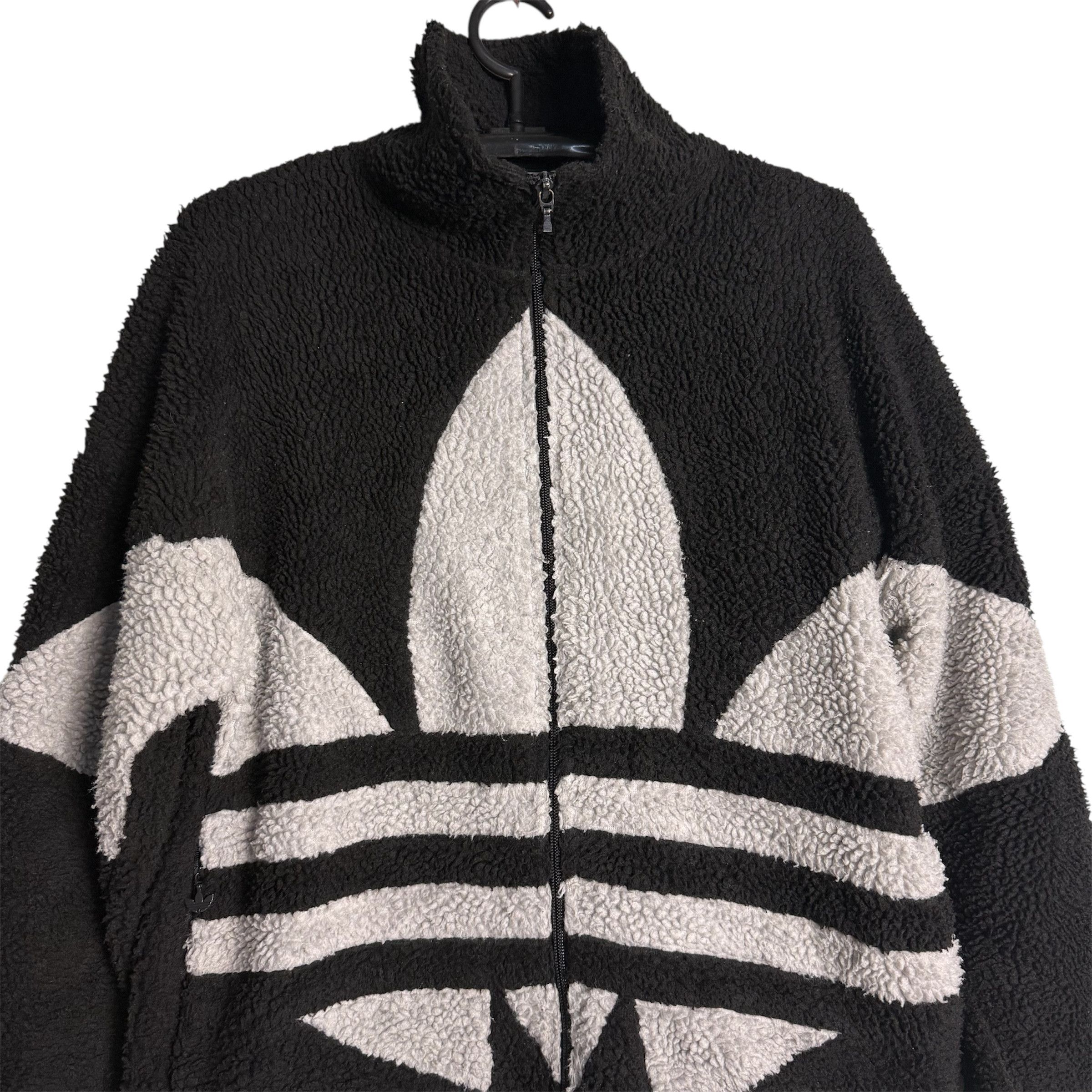 Adidas 🔥RARE🔥Vintage Adidas Trefoil Spell Out Sherpa Jacket Size US XS / EU 42 / 0 - 2 Thumbnail