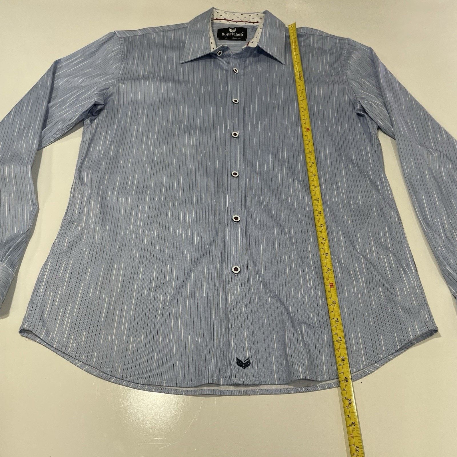 Acme Clothing Butter Cloth Shirt Men’s Slim Fit XL Blue Stripe Regular Fit Size US XL / EU 56 / 4 - 4 Thumbnail