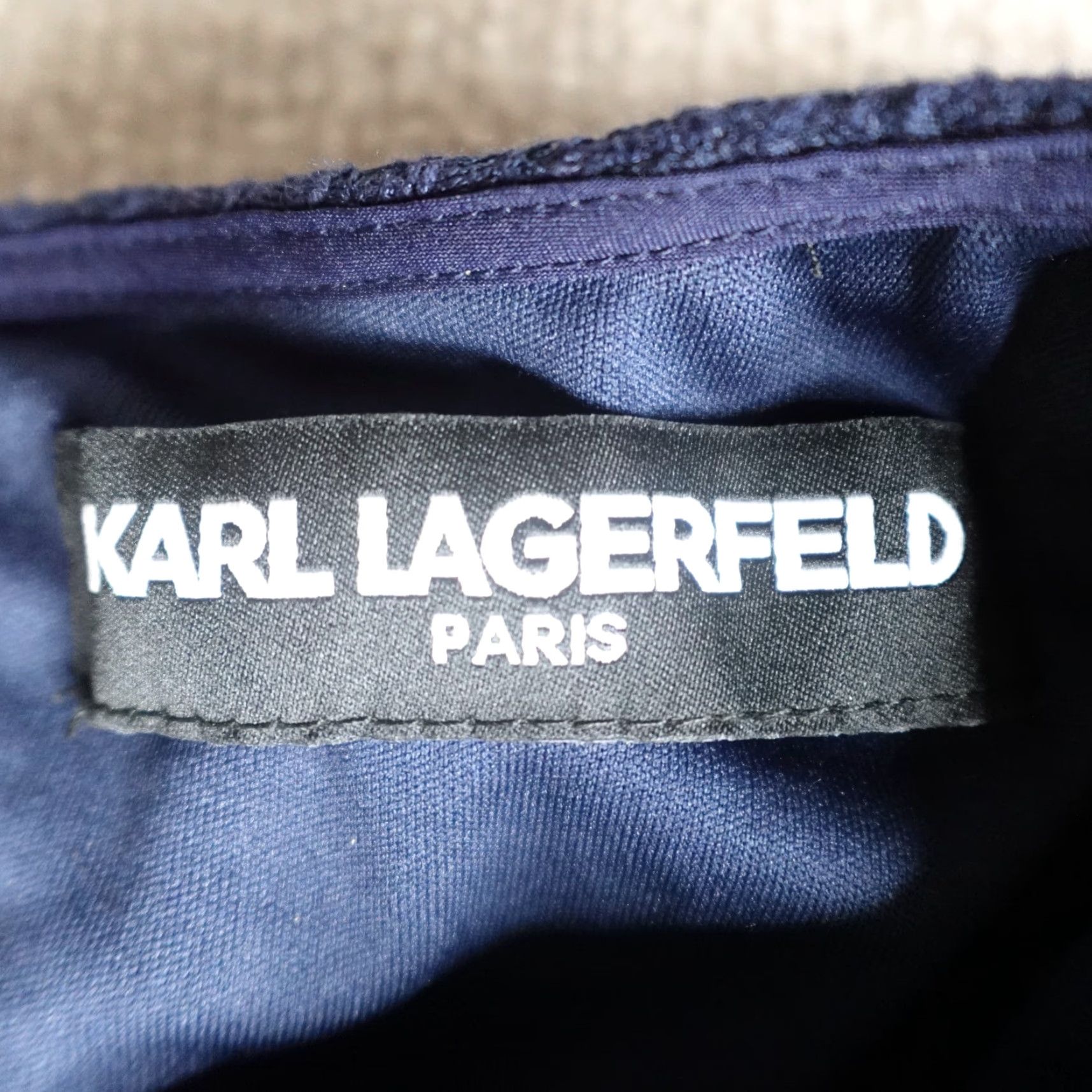 Karl Lagerfeld Karl Lagerfeld Womens Dress 10 Blue Lace Midi Shift LD8L3955 NEW Size L / US 10 / IT 46 - 3 Thumbnail