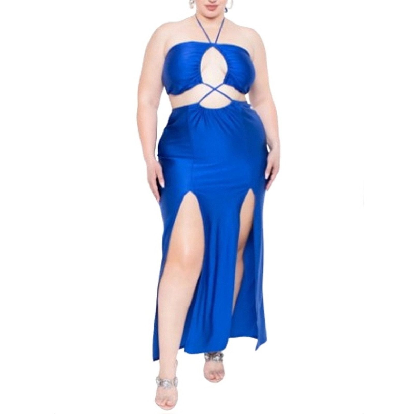 Other LAYANA ☆ ROYAL BLUE ☆ OPEN MIDRIFF DRESS ☆ 4x ☆ NWT Size 4XL / US 24-26 - 2 Thumbnail