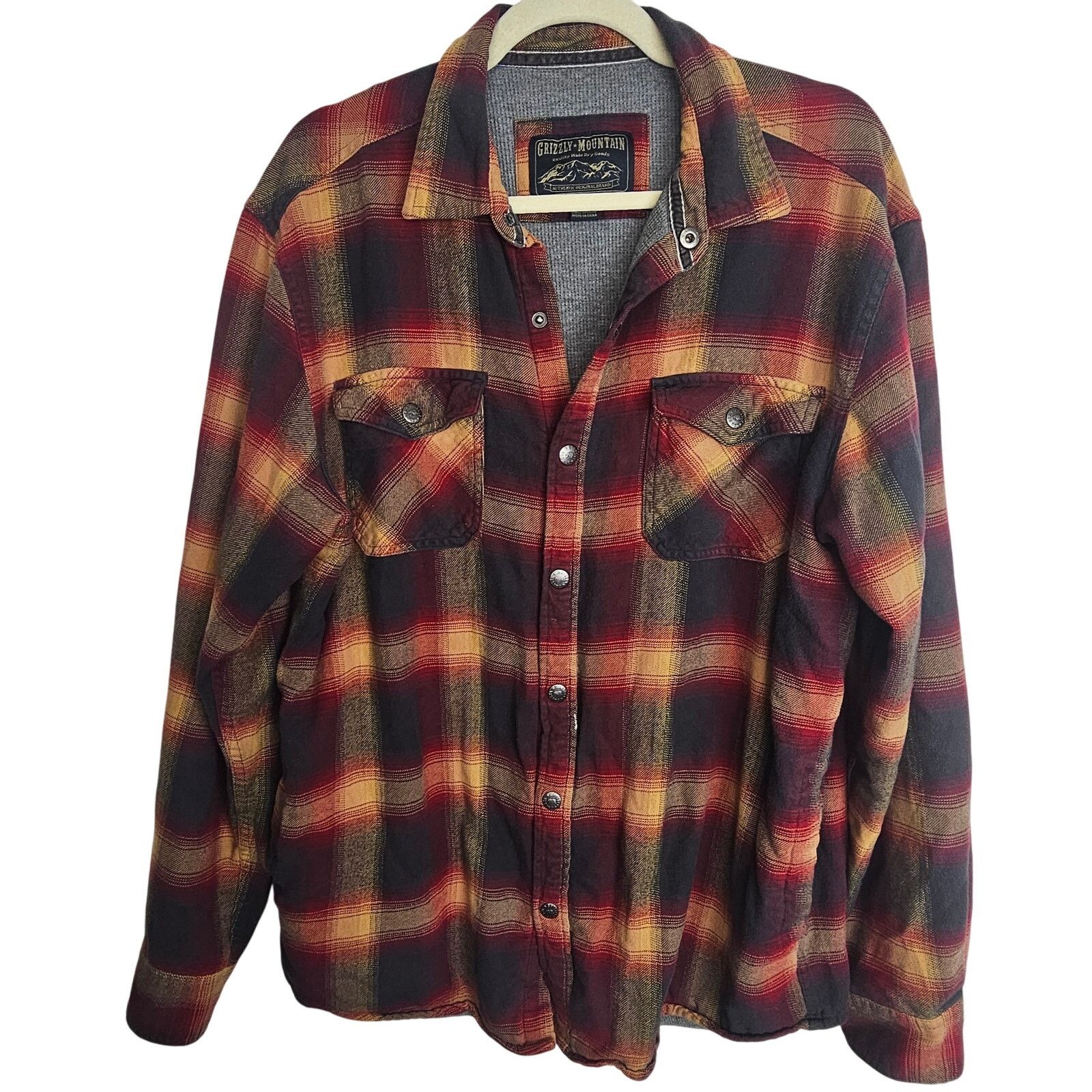 Dakota Grizzly Grizzly Mountain Mens Plaid Flannel Shacket Sz L Snap Lined Size US L / EU 52-54 / 3 - 1 Thumbnail
