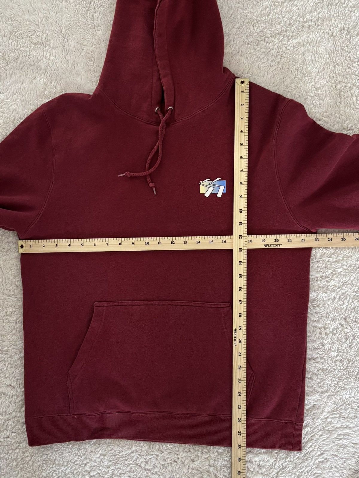 Stussy Stüssy Shadow Script Logo Hoodie - Maroon - Size L - 2018 Size US L / EU 52-54 / 3 - 9 Thumbnail