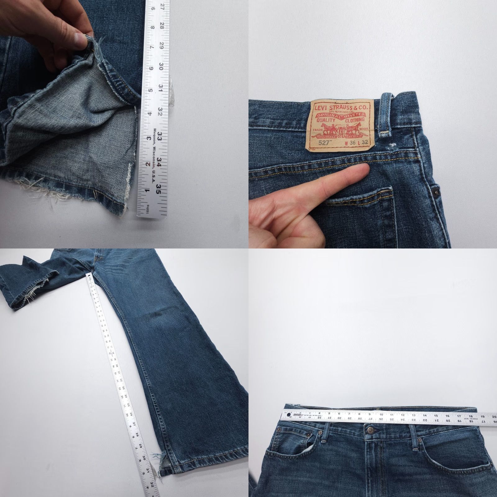 Levi's Levi's 527 Bootcut Jeans Mens 44 Regular Blue Dark Wash Y2K Western Size US 44 / EU 60 - 8 Thumbnail