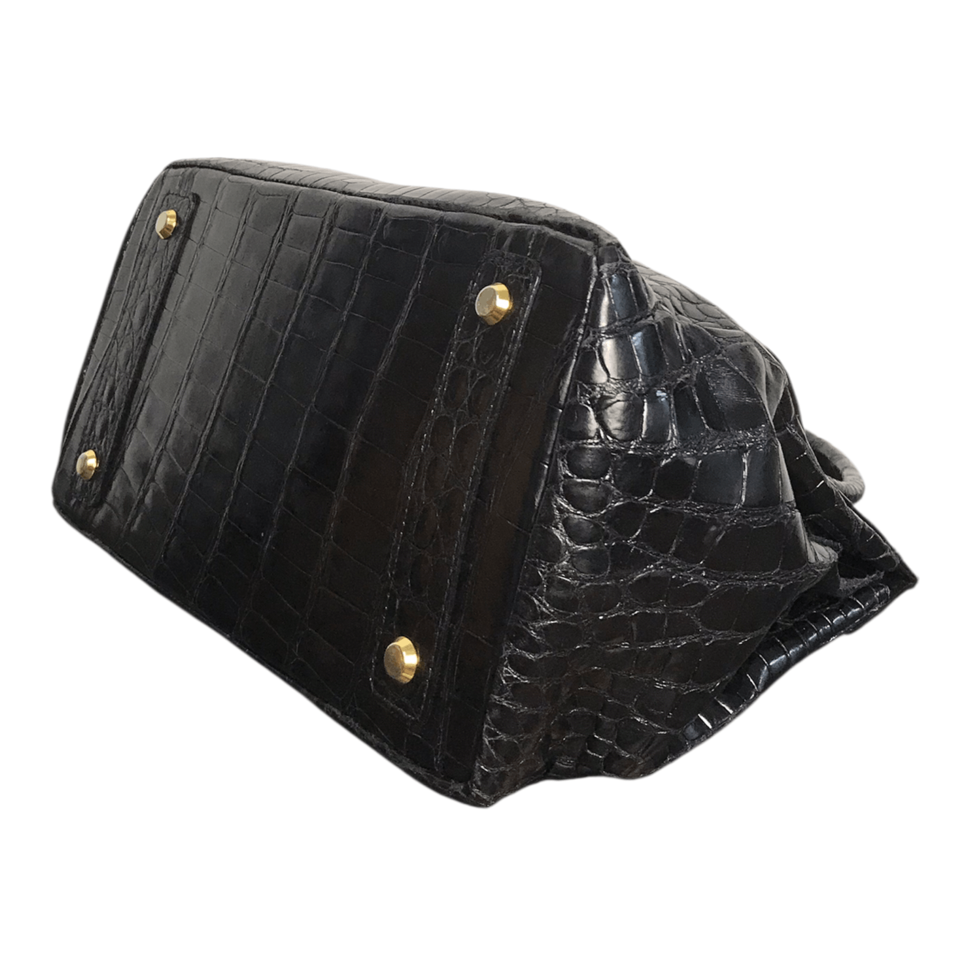 Leather G.Borri Crocodile Leather Birkin Handbag Size ONE SIZE - 7 Thumbnail