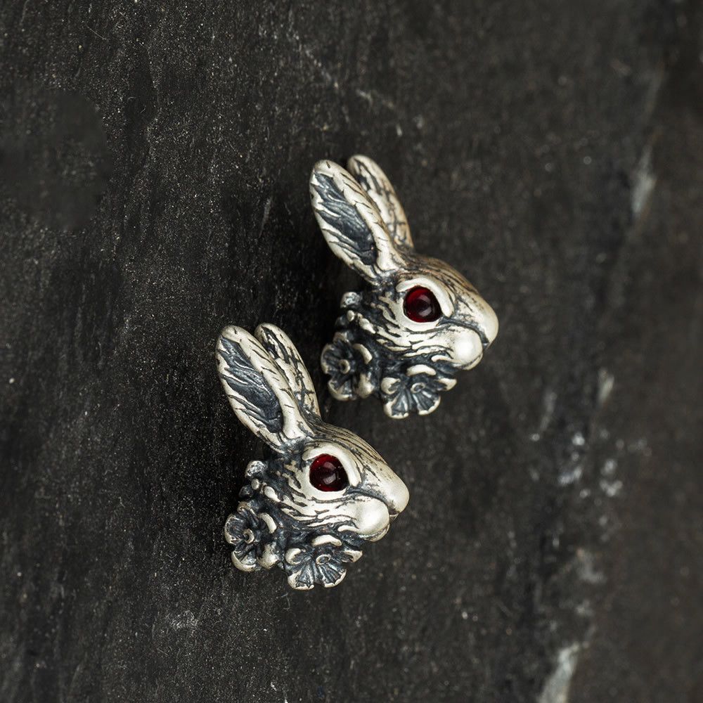 Jewelry × Sterling Silver Rabbit Future Earrings One Pairs Chrome Jewelry Size ONE SIZE - 1 Thumbnail
