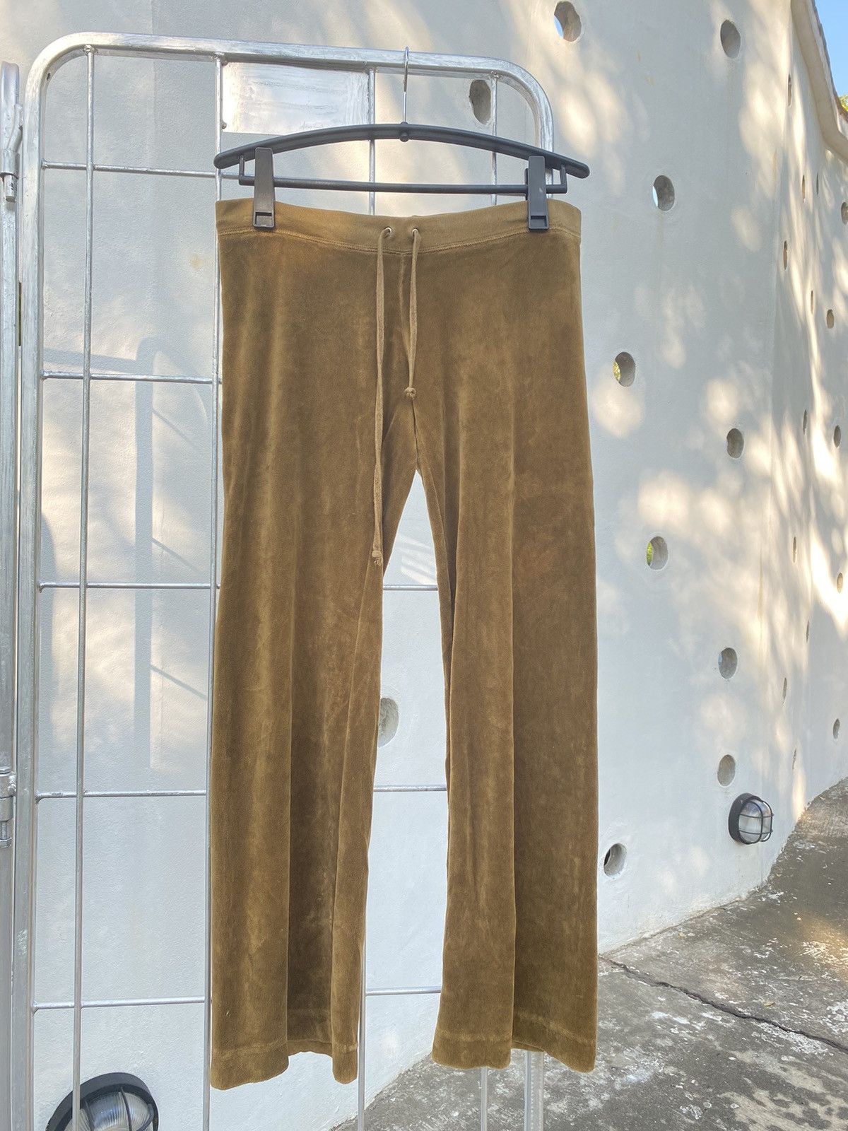 image of Juicy Couture Juicey Couture Olive Green Velvet Relaxed Pants in Brown, Women's (Size 24)