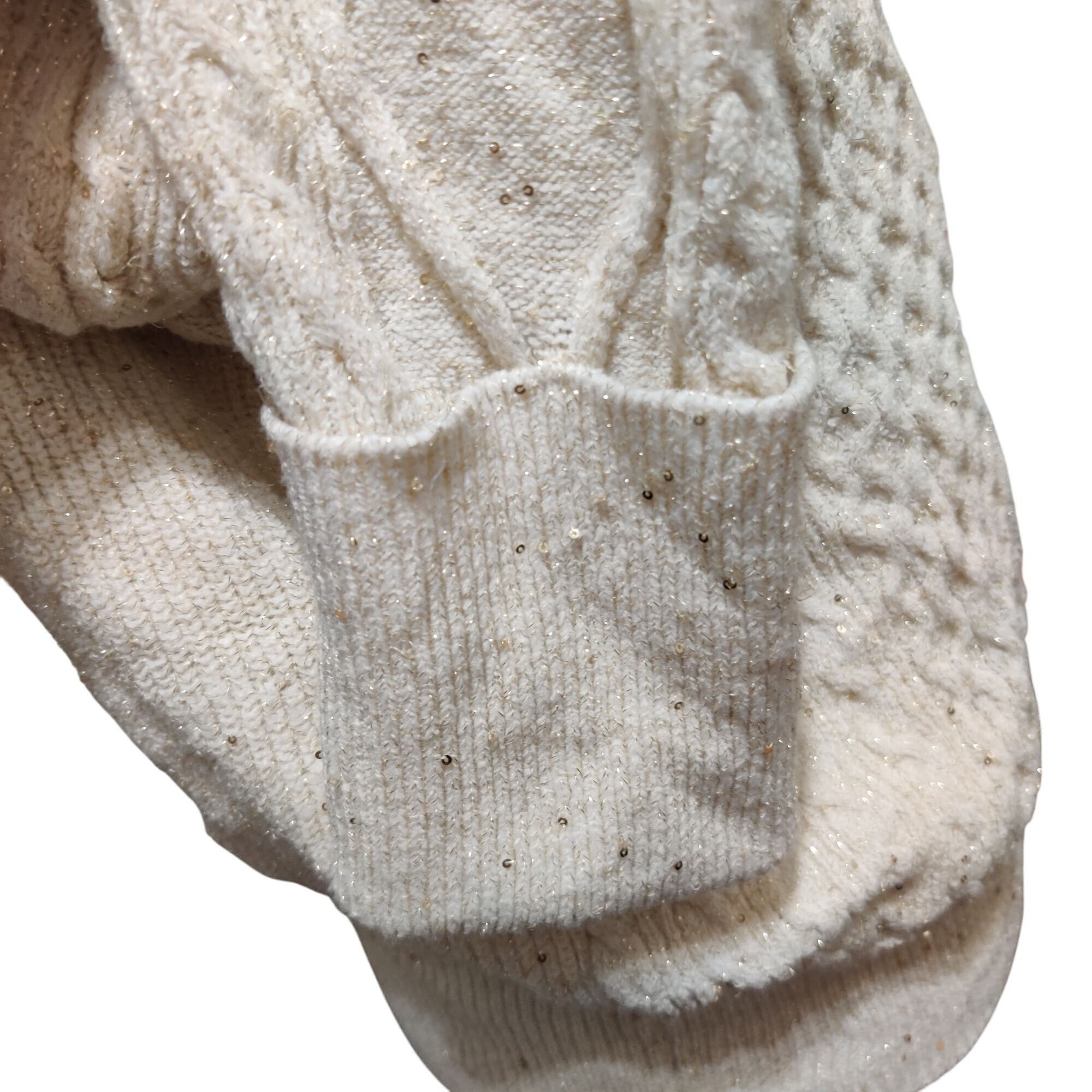 Other Sofia Jeans M Cream Cable Knit Cold Shoulder Turtleneck Swea Size M / US 6-8 / IT 42-44 - 12 Thumbnail