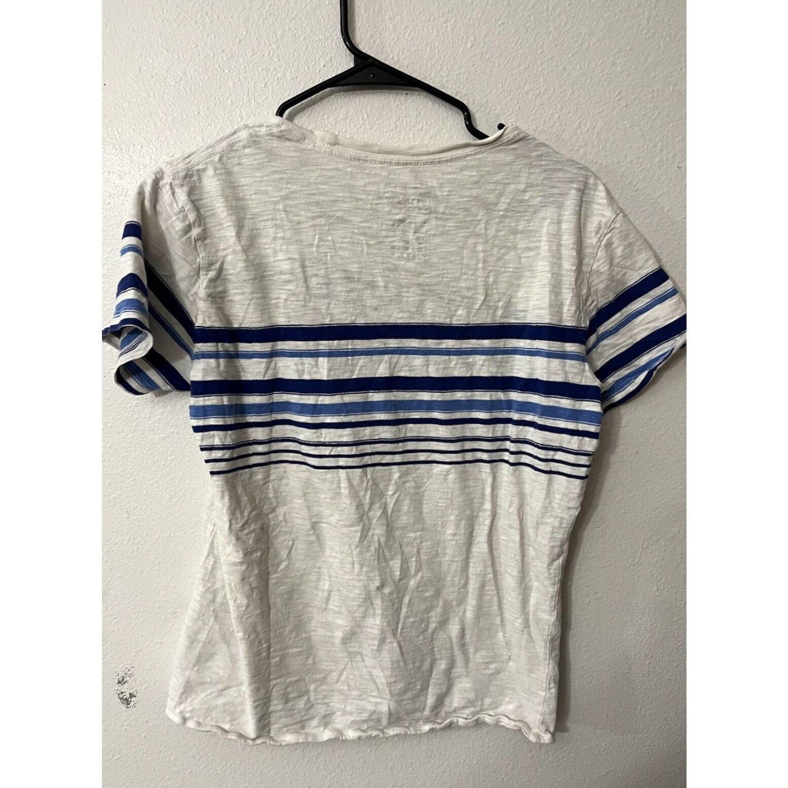Gap GAP Shirt Mens M White Striped V-Neck Short Sleeve T-Shirt STINSON Classic Colorful Mens Size US 31 - 2 Thumbnail