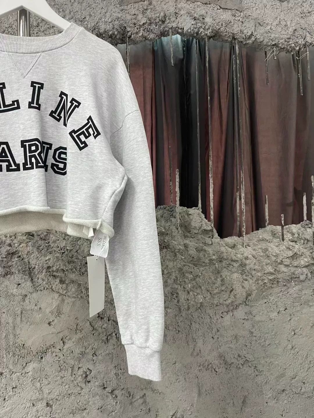 Celine Celine Gray Large Logo Short Sweatshirt Size US 28 / EU 44 - 4 Thumbnail