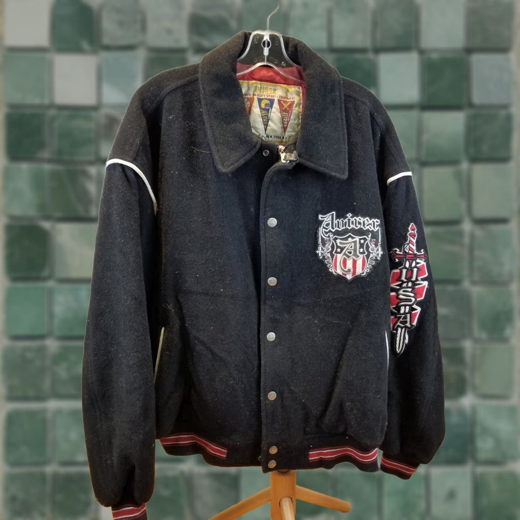 Avirex VINTAGE Avirex BLACK WOOL VARSITY BOMBER JACKET COAT SZ 3XL Mens Coat Wool 90s Size US XXL / EU 58 / 5 - 1 Thumbnail