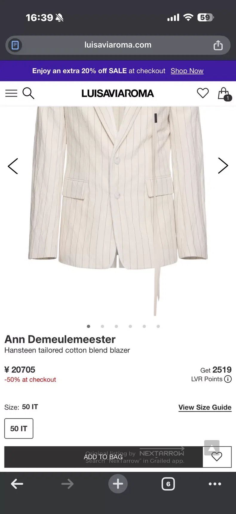 Ann Demeulemeester Ann Demeulemeester Beige striped suit Size 54R - 3 Thumbnail