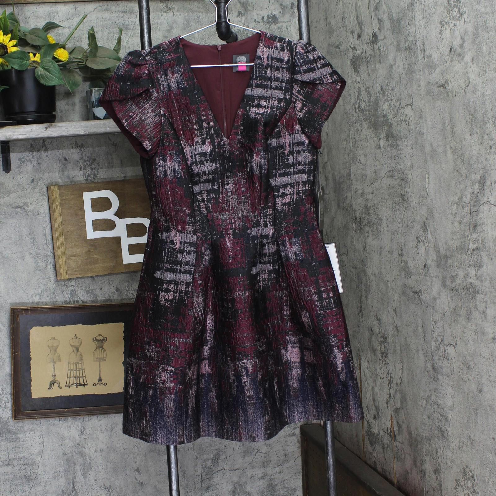 Vince Camuto Nwt Vince Camuto Fit Puff Sleeve Dress Vc4m5667 Wine Red 8 Size M / US 6-8 / IT 42-44 - 1 Thumbnail