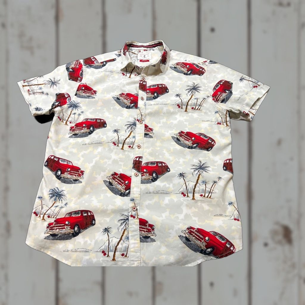 Denime Denim & Flower Men's Hawaiian S/S Slim Fit Button-Up Shirt Size L Multicolor Size US L / EU 52-54 / 3 - 1 Thumbnail