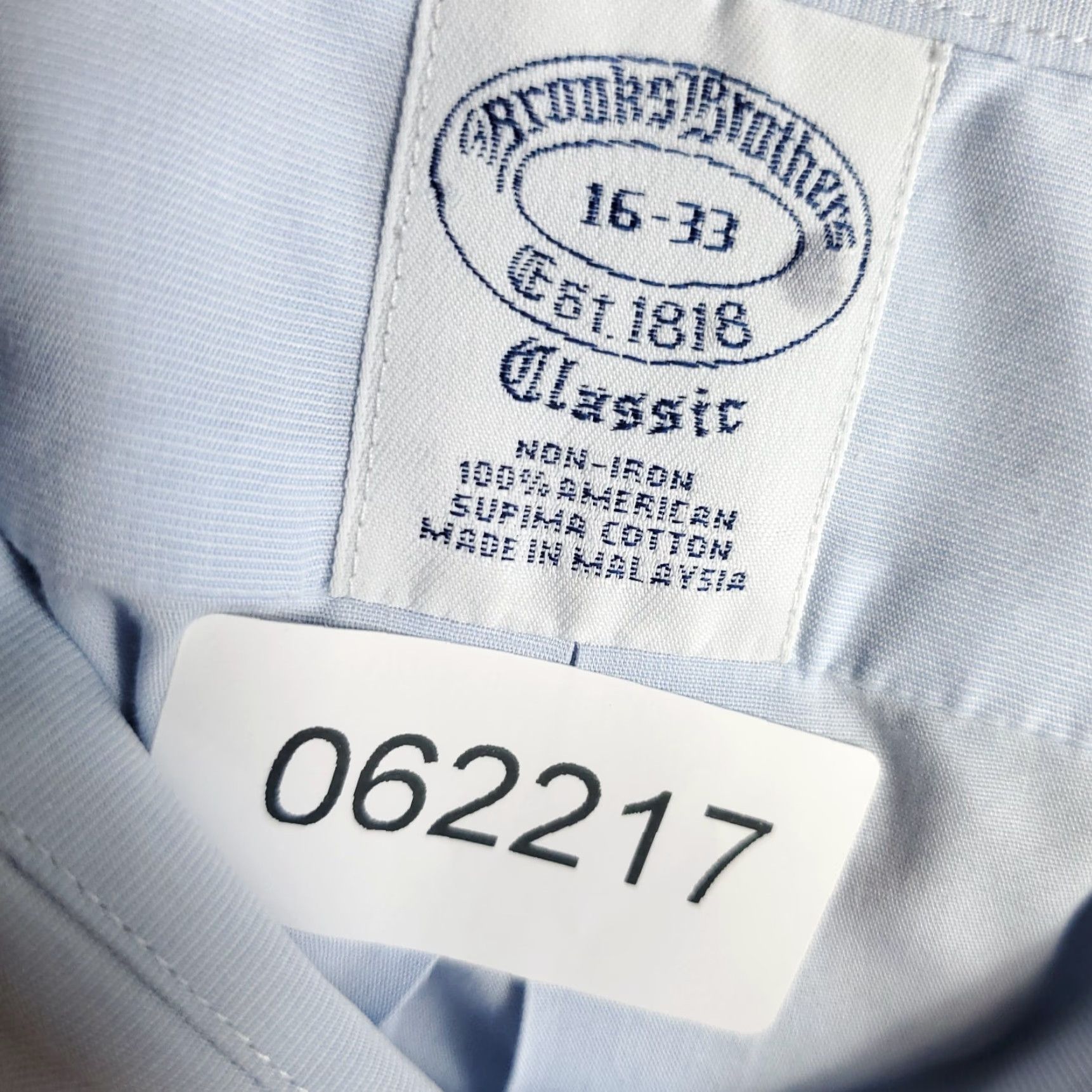 Brooks Brothers Brooks Brothers Dress Shirt Mens Size 16 Regular Blue Long Sleeve Button-Up Cotton Size 42R - 7 Thumbnail