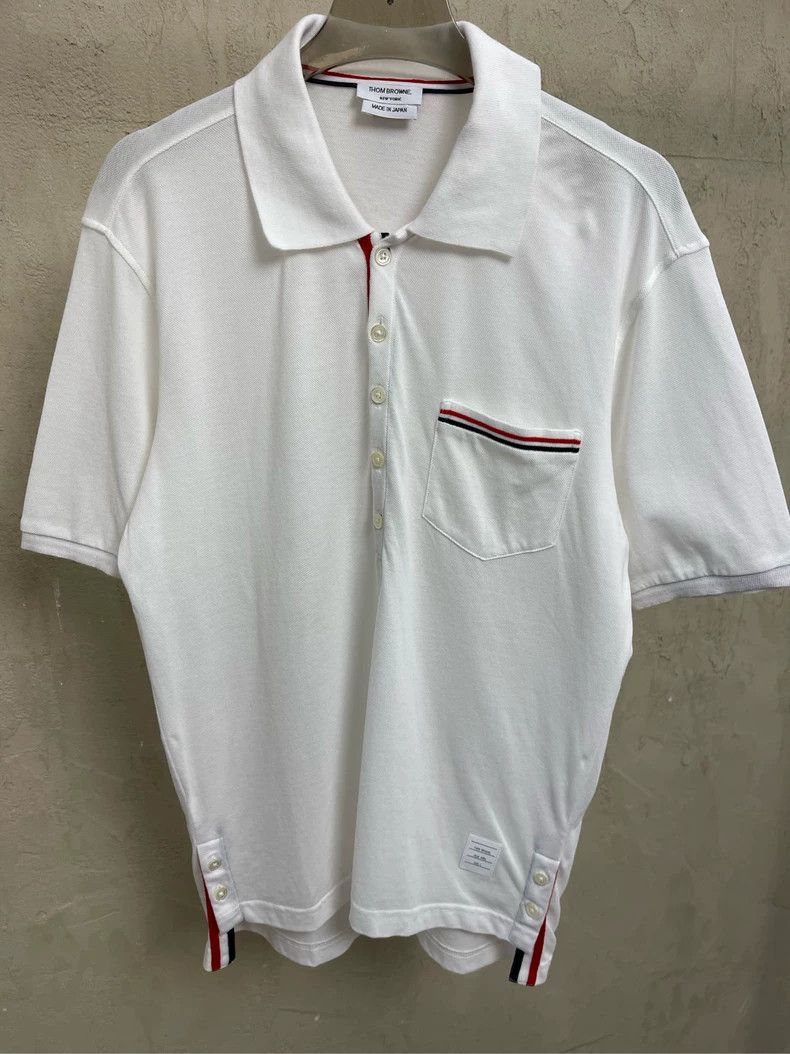 Thom Browne Thom Browne White pocketed polo collar short sleeves Size US S / EU 44-46 / 1 - 3 Thumbnail