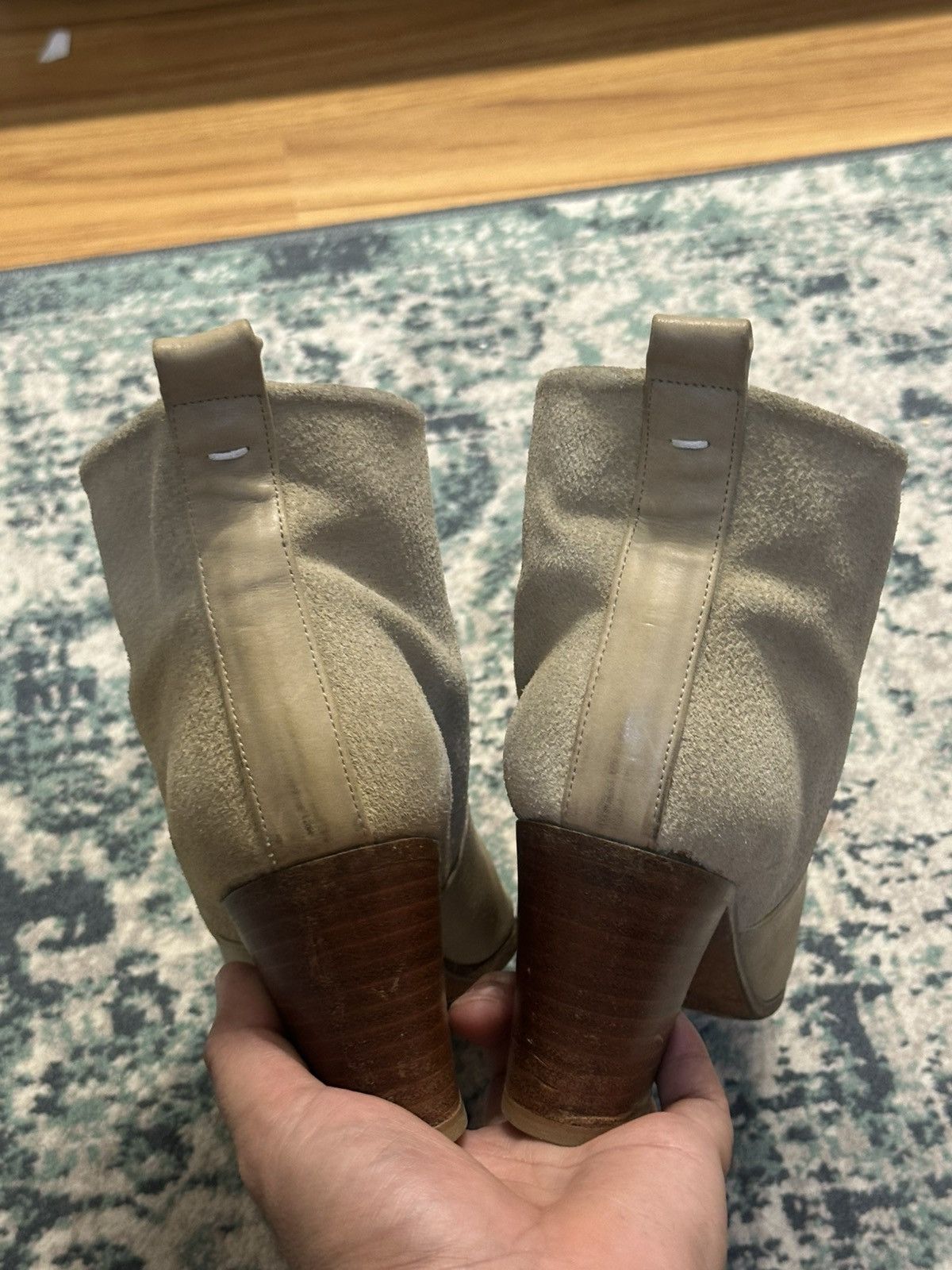 Maison Margiela Maison Martin Margiela Beige Leather and Suede Ankle Boots Size US 6 / IT 36 - 9 Thumbnail
