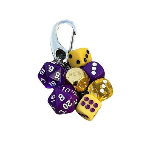 Jewelry Multicolor Polyhedral Dice Keychain Charms Size ONE SIZE - 8 Thumbnail
