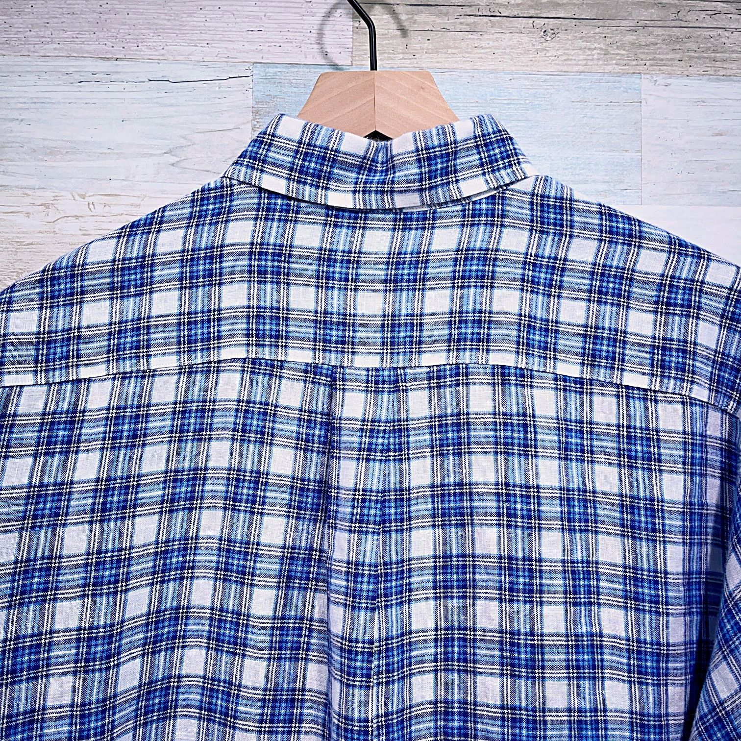 Brooks Brothers Brooks Brothers Linen Oxford Polo Shirt Blue White Plaid M Size US M / EU 48-50 / 2 - 4 Thumbnail