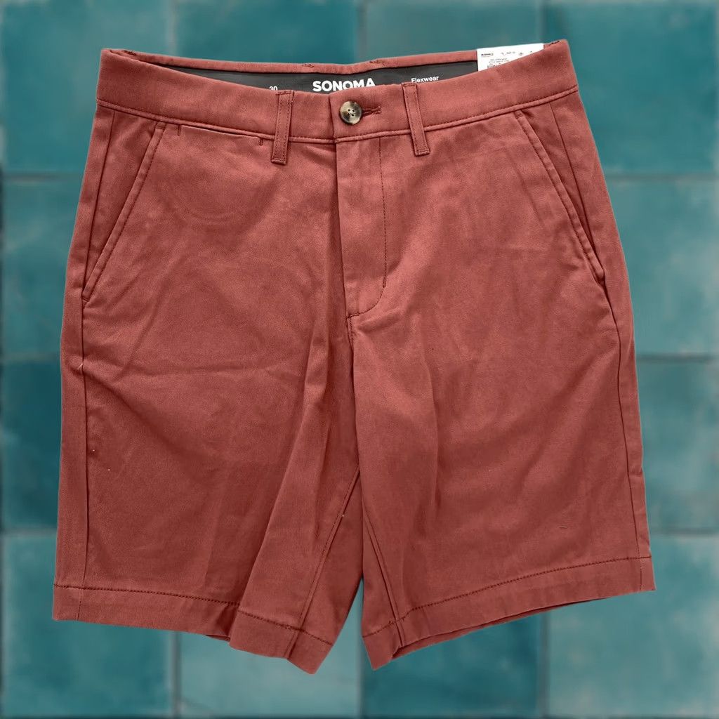 Vintage Sonoma Flexwear Chino Shorts Mens 30 Stretch Waistband Casual Preppy Dark Mauve Size US 30 / EU 46 - 1 Thumbnail