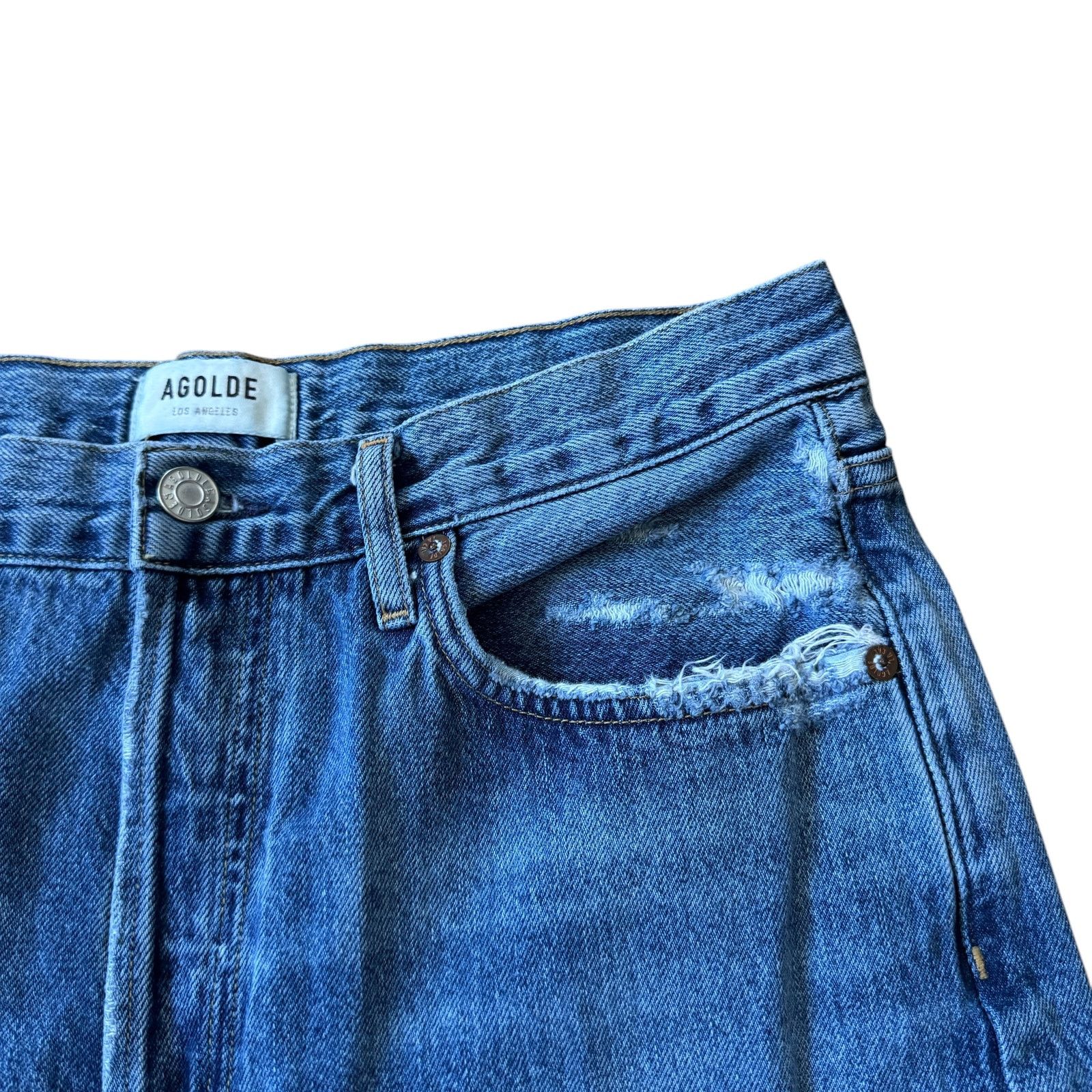 Agolde AGOLDE Riley High Rise Straight Crop Jean Frequency Size 29" - 5 Thumbnail