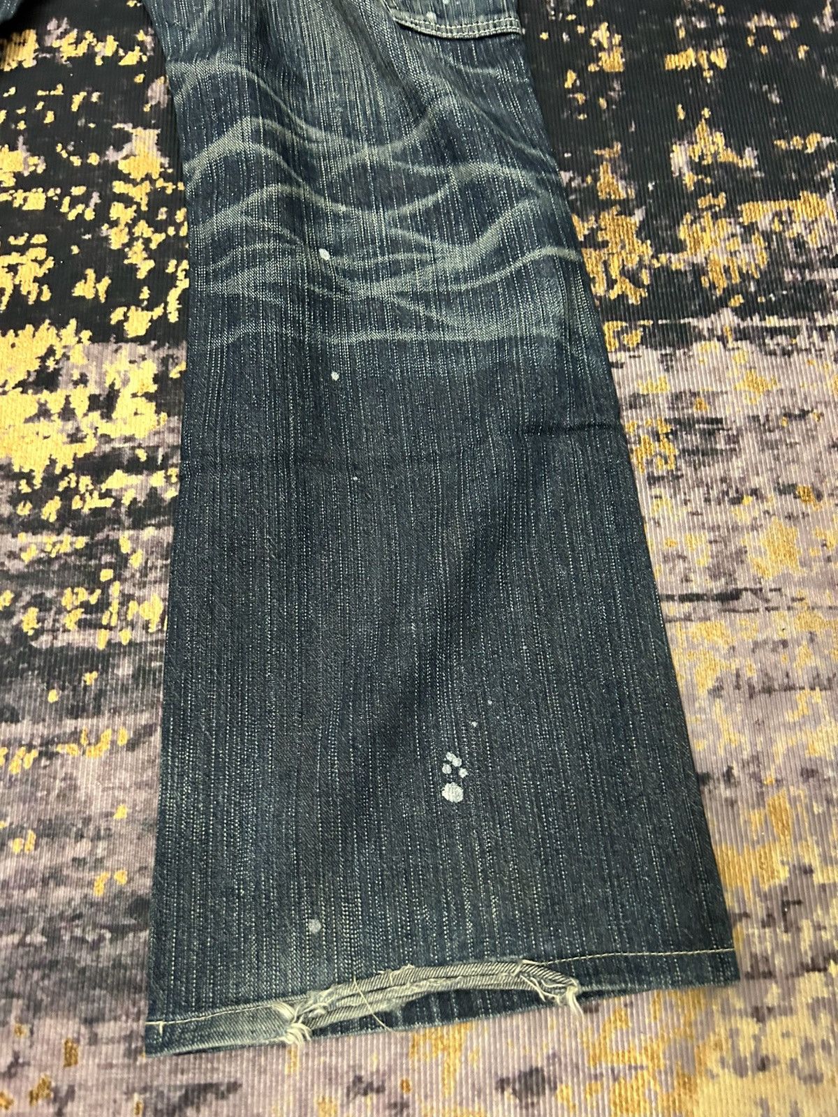 Edwin Vintage Wash Edwin 503 Blue Trip Distressed Carpenter Jeans Size US 34 / EU 50 - 8 Thumbnail