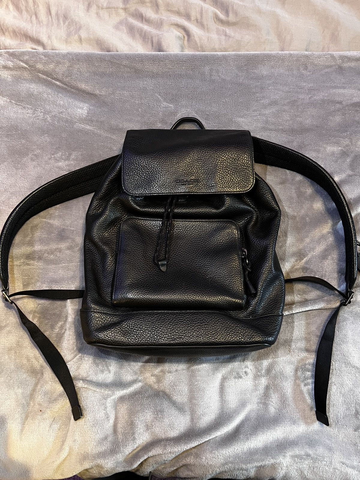 Coach Backpack - Black Genuine Leather