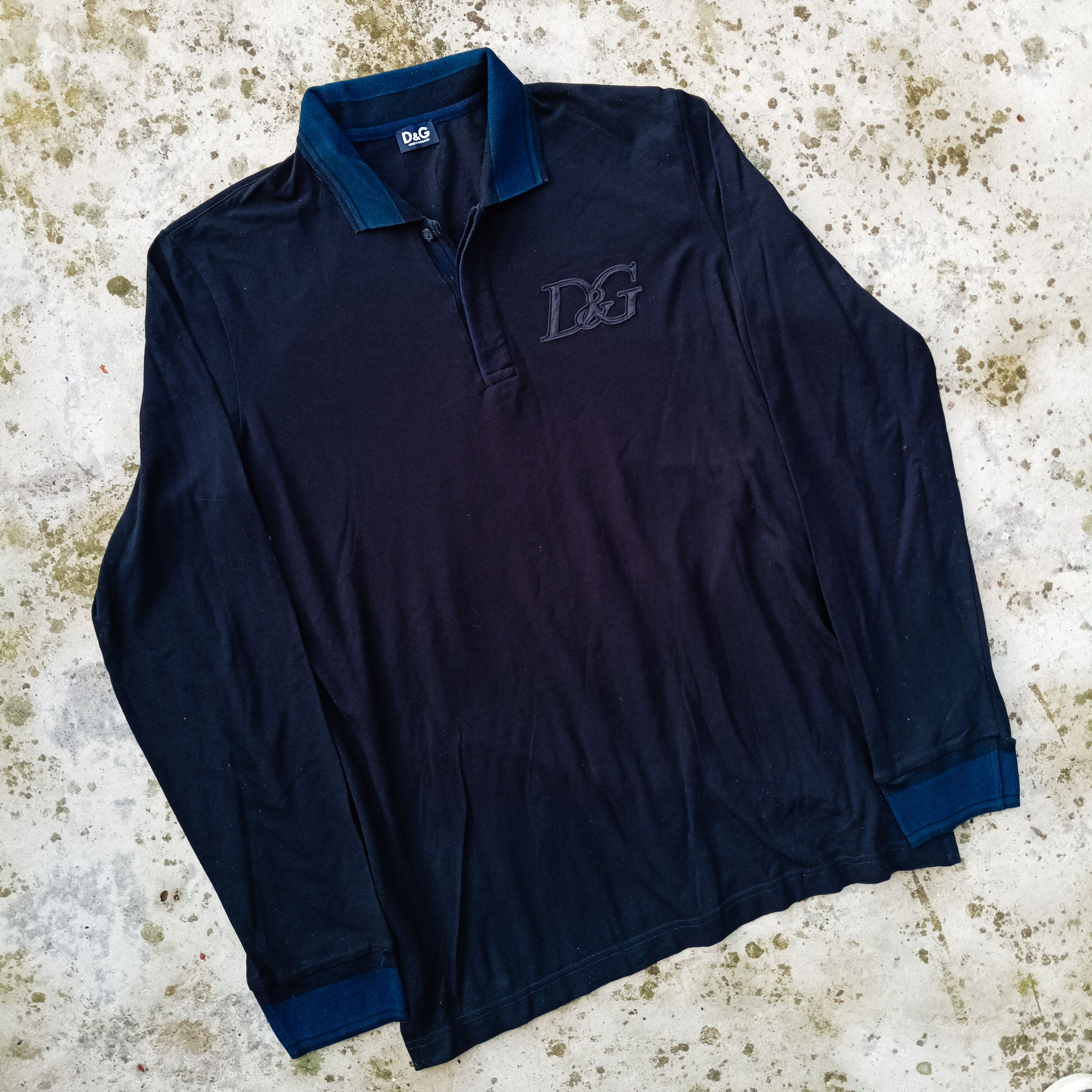 Designer × Dolce & Gabbana dolce gabbana longsleeve polo navy blue Size US XL / EU 56 / 4 - 2 Thumbnail