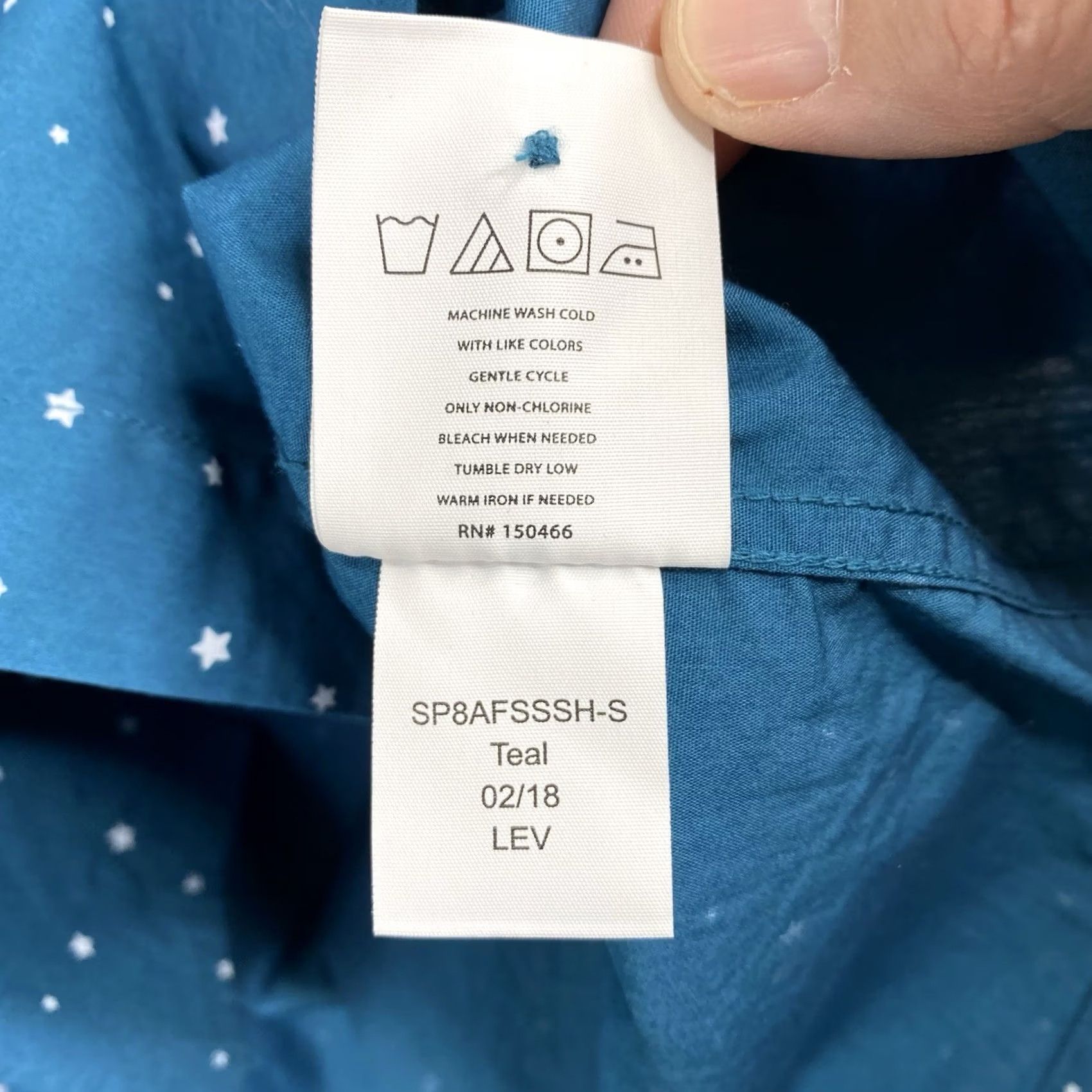 Frame A Frame Button-Up Shirt Mens M Blue Stars Print Short Sleeve Cotton Geometric Collared Casual Workwear Size US M / EU 48-50 / 2 - 6 Thumbnail