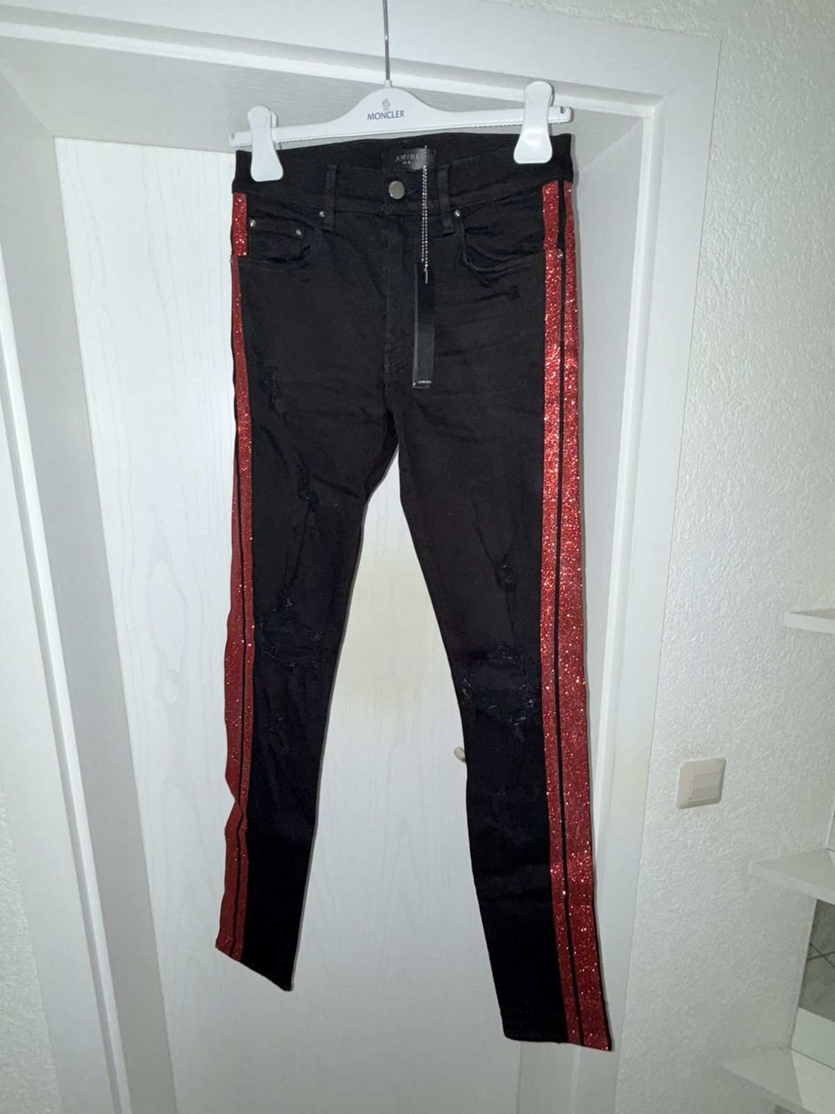 Amiri Amiri Denim Jeans Iced Out Swarovski Black Red US 30 Size US 30 / EU 46 - 2 Thumbnail