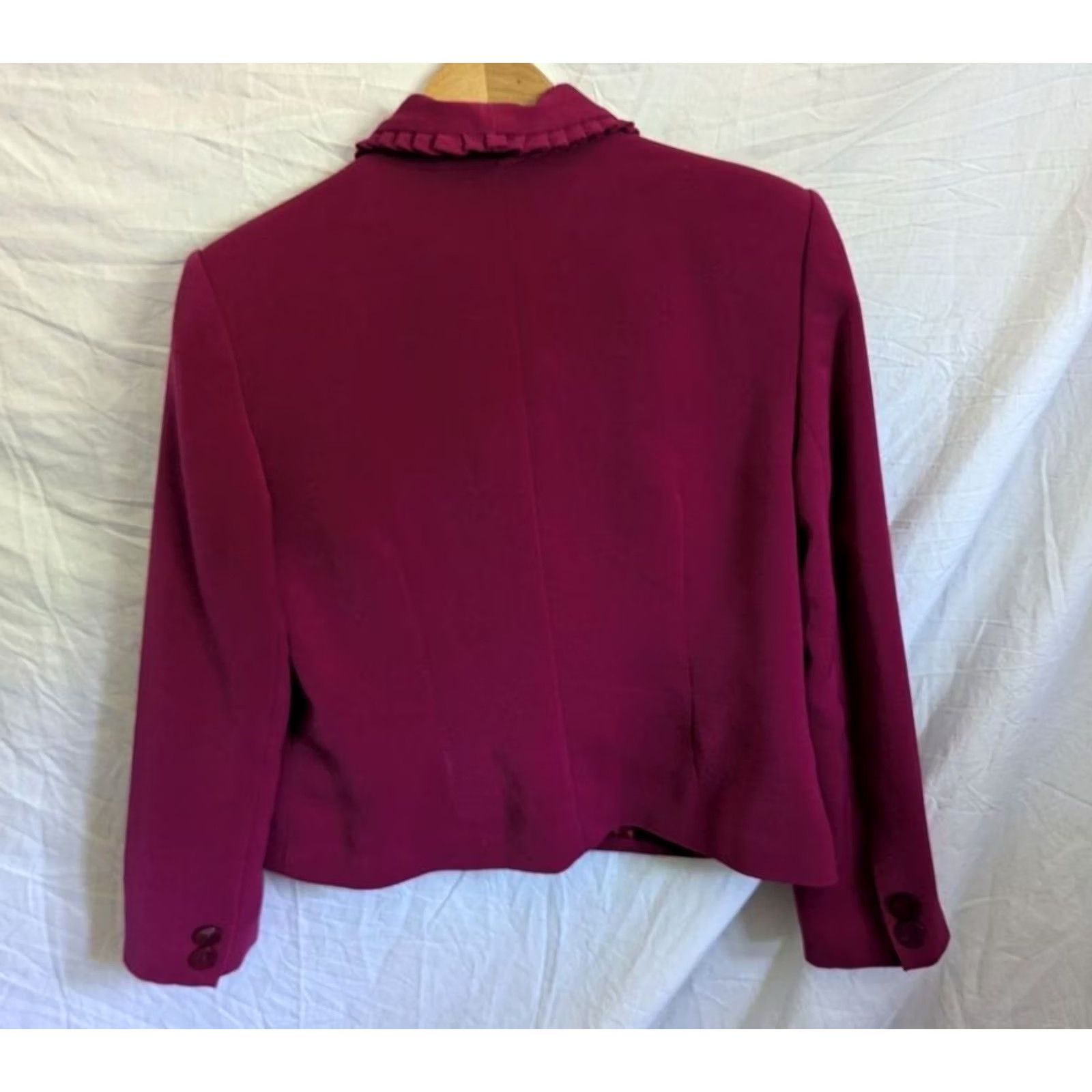 Vintage Sag Harbor Womens Blazer Jacket Pink Shawl Collar Ruffle Trim Professional 16 Size XXL / US 16-18 / IT 52-54 - 2 Thumbnail