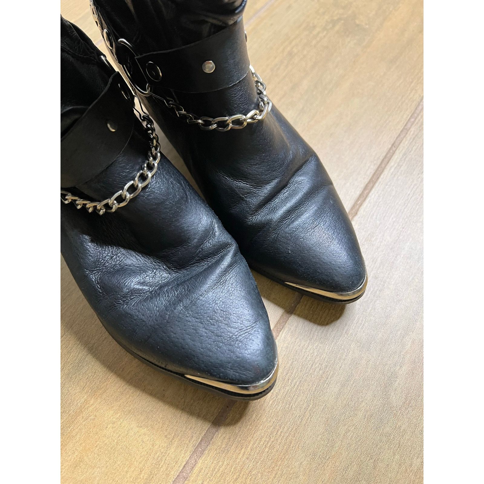 Vintage Dingo Ladies' Bailey Black Slouch Harnessed Boots Sz 6 M Size US 6 / IT 36 - 10 Thumbnail
