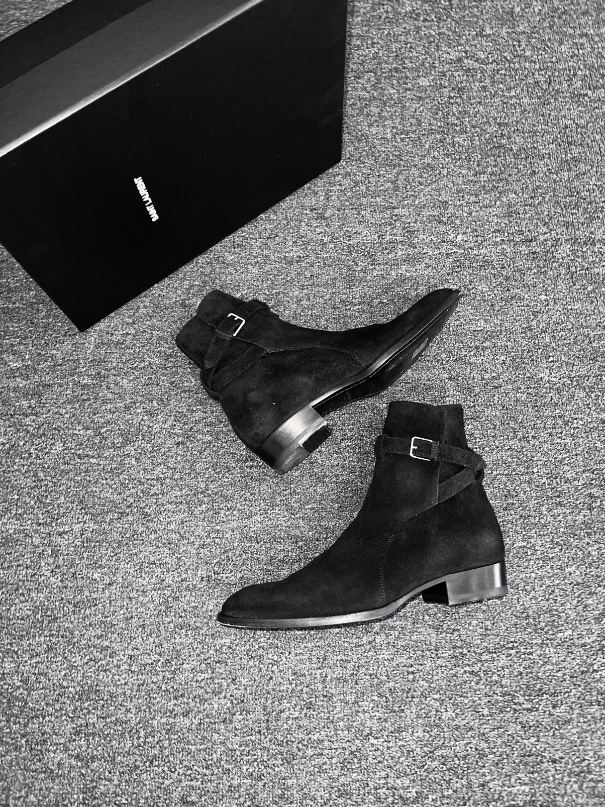 Hedi Slimane Saint Laurent Jodhpur Boots In Suede Black Size US 7 / EU 40 - 1 Thumbnail