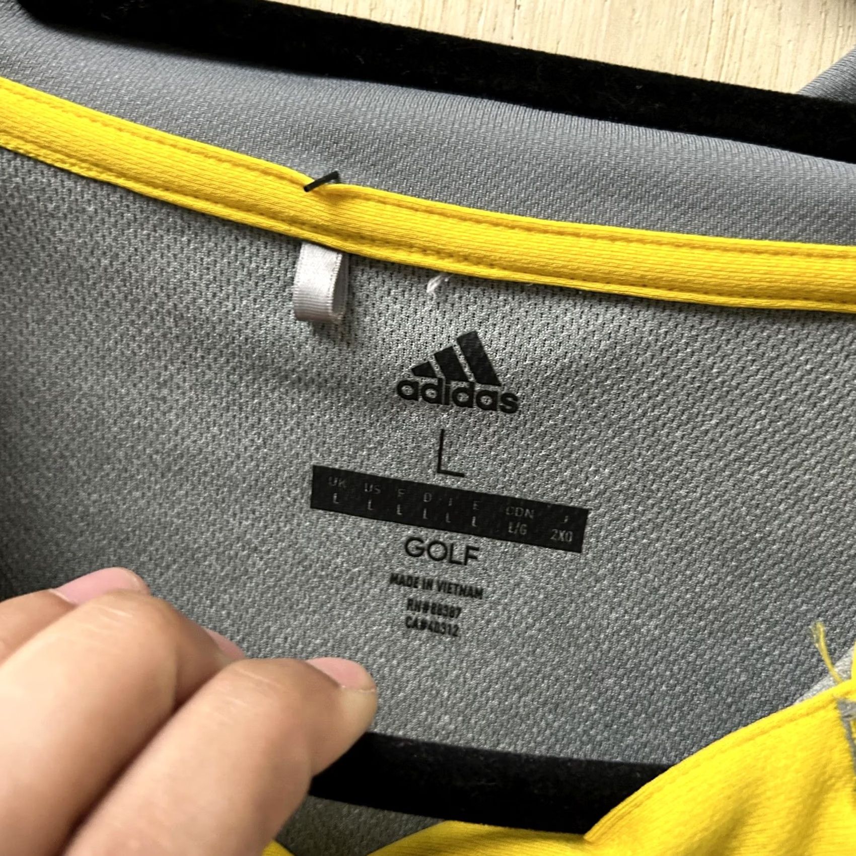 Adidas Adidas Golf Polo Shirt Mens Large Gray IC Light Beer 3 Stripe Short Sleeve Top Size US L / EU 52-54 / 3 - 4 Thumbnail