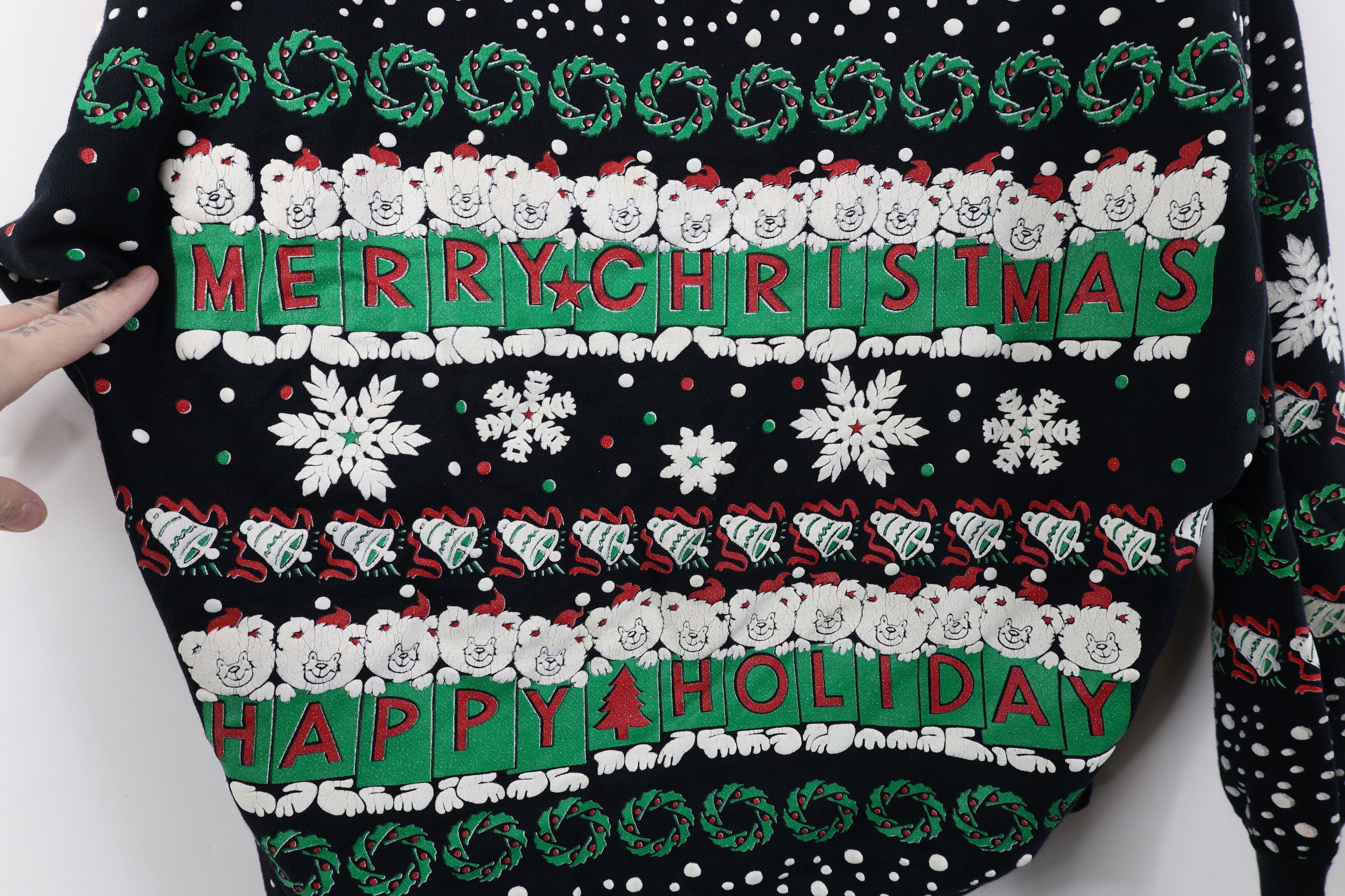Vintage Vintage 90s All Over Print Merry Christmas Sweatshirt USA Size M / US 6-8 / IT 42-44 - 4 Thumbnail
