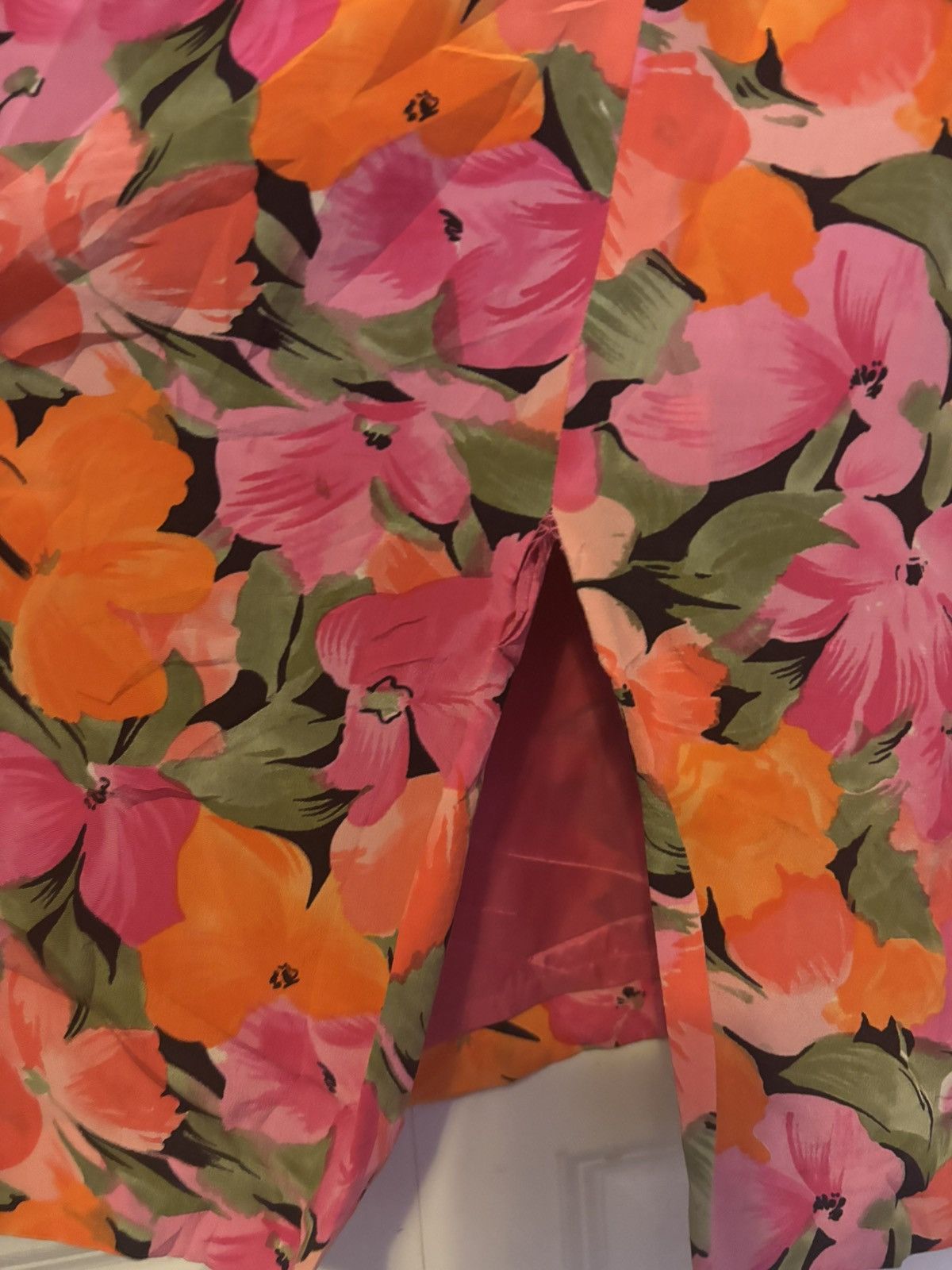 Vintage Vintage Silk Midi Floral Vibrant Dress Like New Large Size L / US 10 / IT 46 - 6 Thumbnail