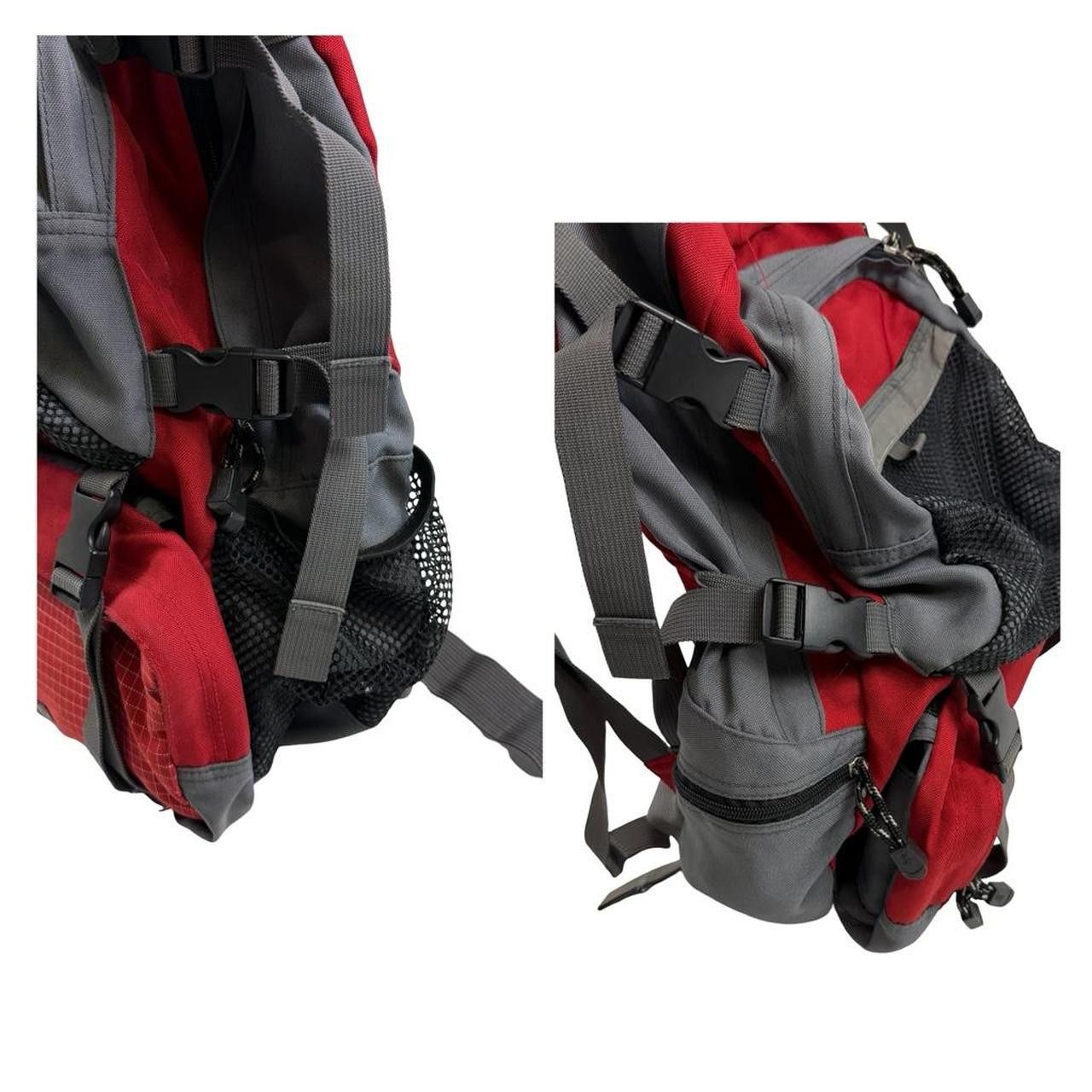 Stussy Vintage 90s Stussy 2 in 1 Backpack and Side Bag Red & Grey Size ONE SIZE - 6 Thumbnail