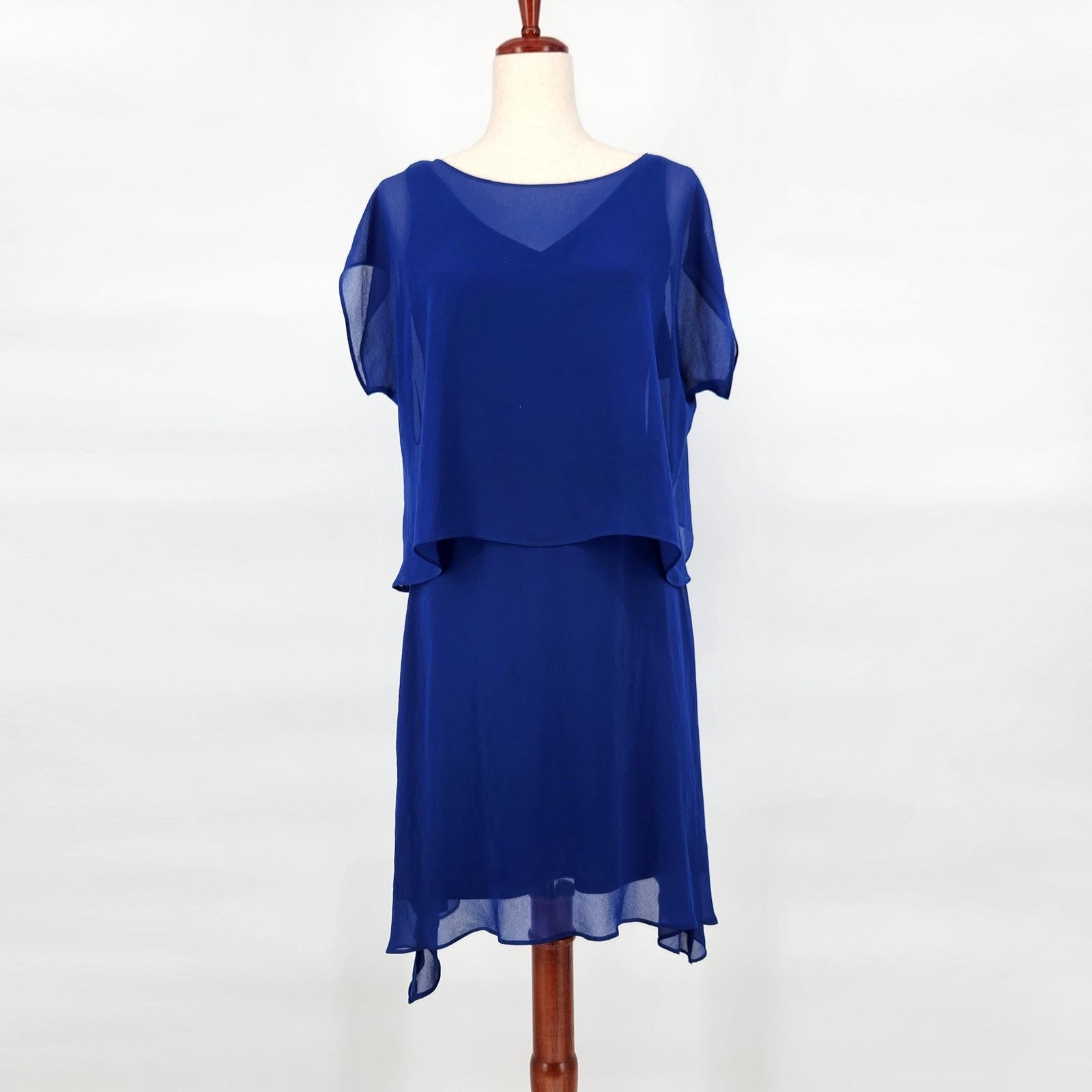 image of Lauren By Ralph Lauren Lauren Ralph Laurent Women Chiffon Cocktail Dress Size Us 2 in Blue