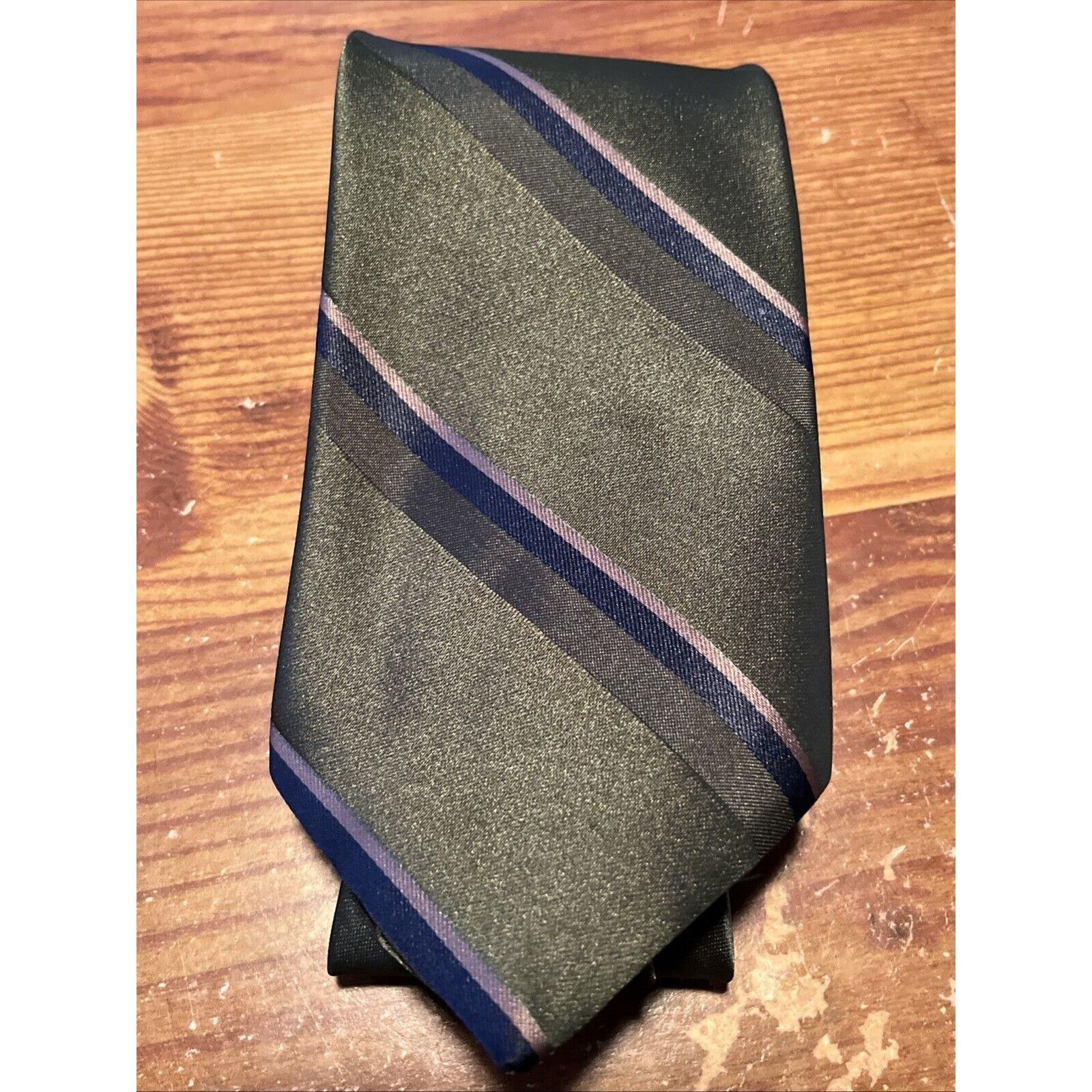 Other Leatherback Satins Wembley Tie Silk Green Striped Necktie Size ONE SIZE - 5 Thumbnail