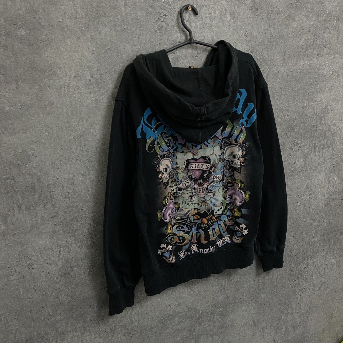Ed Hardy VINTAGE Y2K ED HARDY ZIP HOODIE ALL OVER PRINTED Size US L / EU 52-54 / 3 - 12 Thumbnail