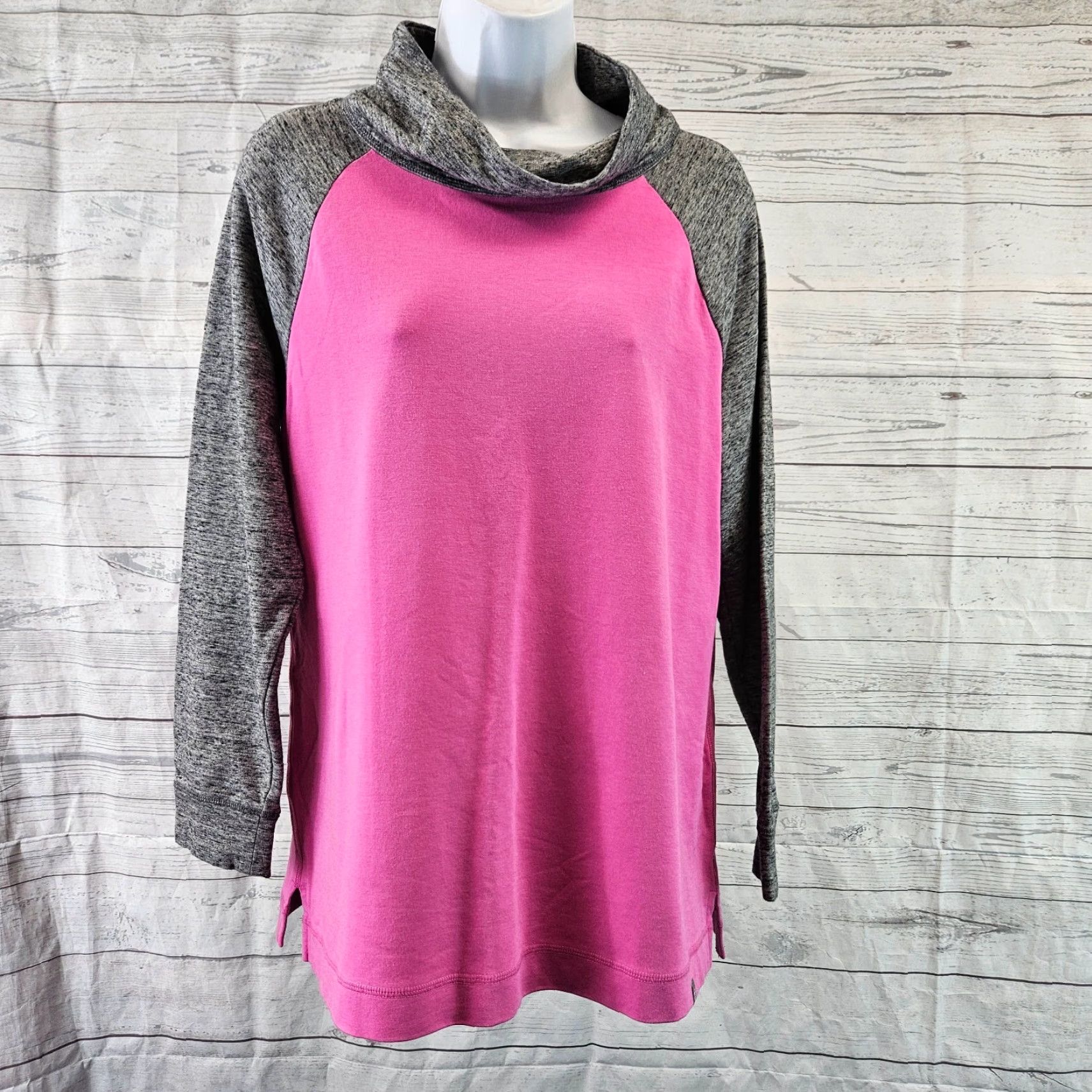Talbots T by Talbots Womens Pullover Sweatshirt Sz PL Petite Gray Cotton Blend Green? Size L / US 10 / IT 46 - 2 Thumbnail