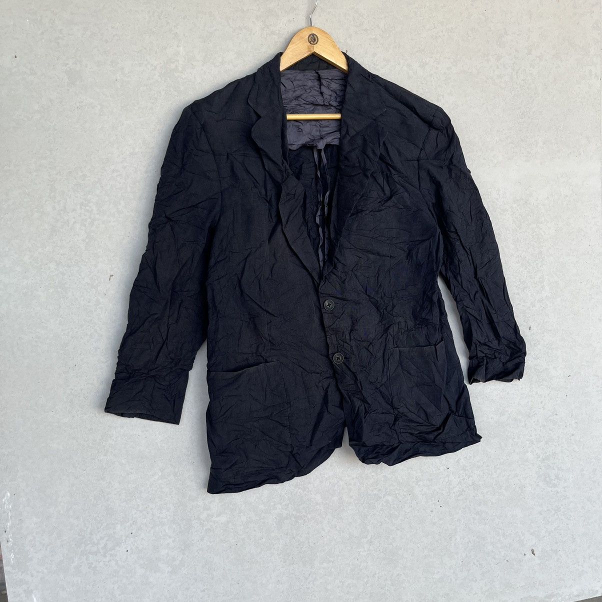 Other Vintage Burberry Black Crinkled Blazer And Notched Size M Size 38R - 3 Thumbnail