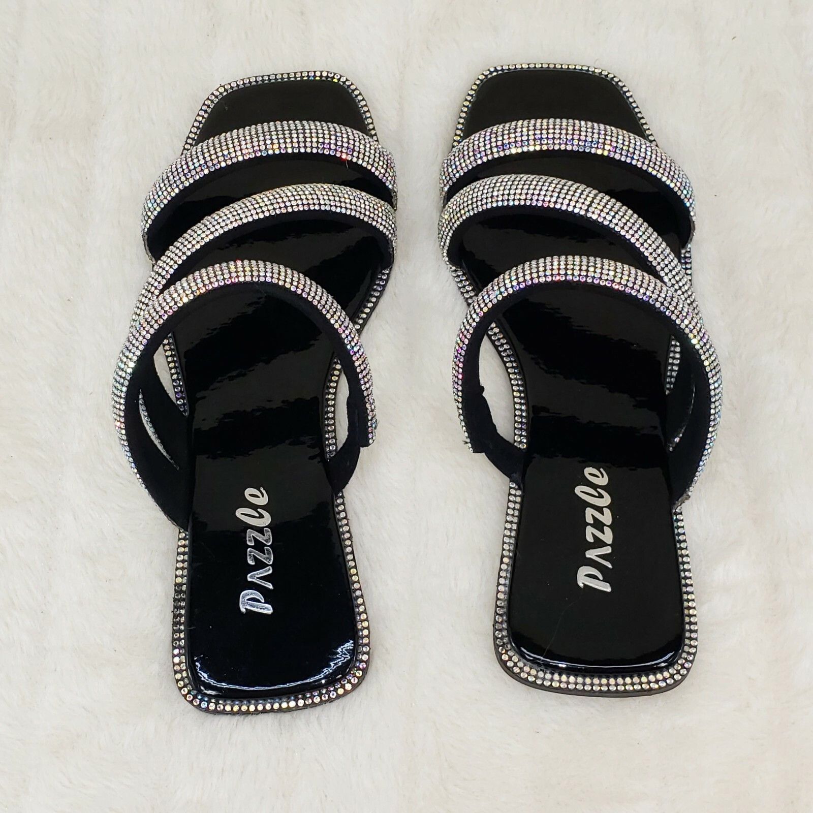 Other Sparkle Triple Padded Strap Slip On Iridescent Rhinestone Sa Size US 10 / IT 40 - 5 Thumbnail