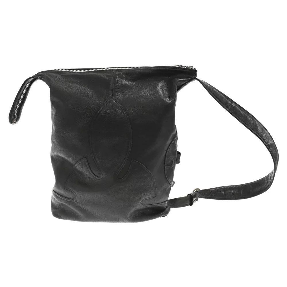 image of Chrome Hearts Flare Leather Crossbody Bucket Bag in Black, Women's