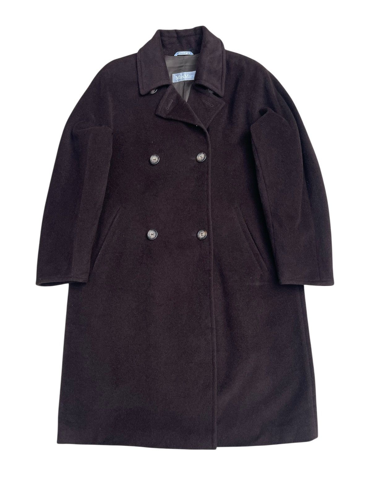 Max Mara Max Mara Dark Purple Wool Coat - Double Breasted Size L / US 10 / IT 46 - 1 Thumbnail