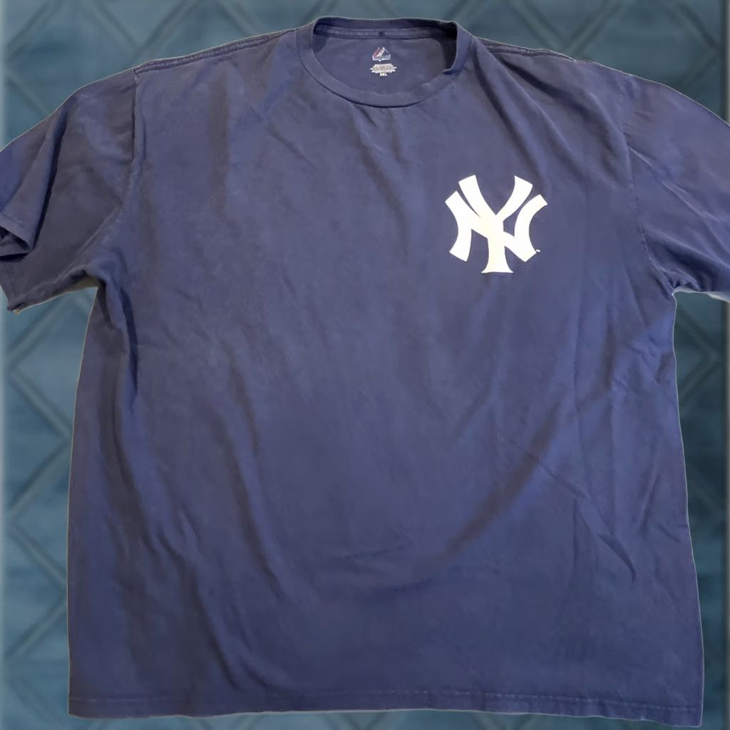 Vintage Majestic New York Yankees Nick Swisher #33 Player T Shirt Men's 2XL Short Sleeve Blue Size US XXL / EU 58 / 5 - 1 Thumbnail