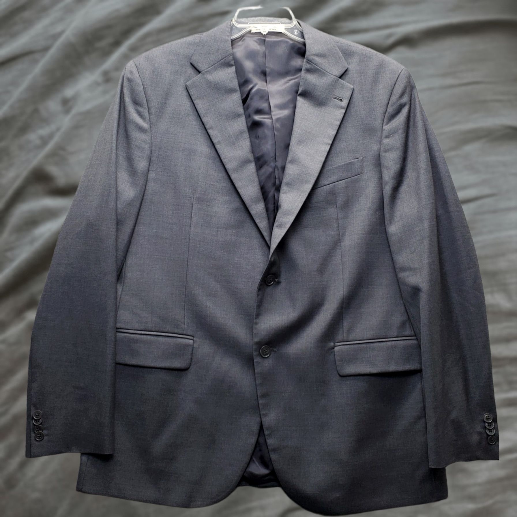 Joseph Abboud Joseph Abboud Blazer Mens 44 Gray Wool Notch Lapel Single Breasted Formal Jacket Size 44R - 1 Thumbnail