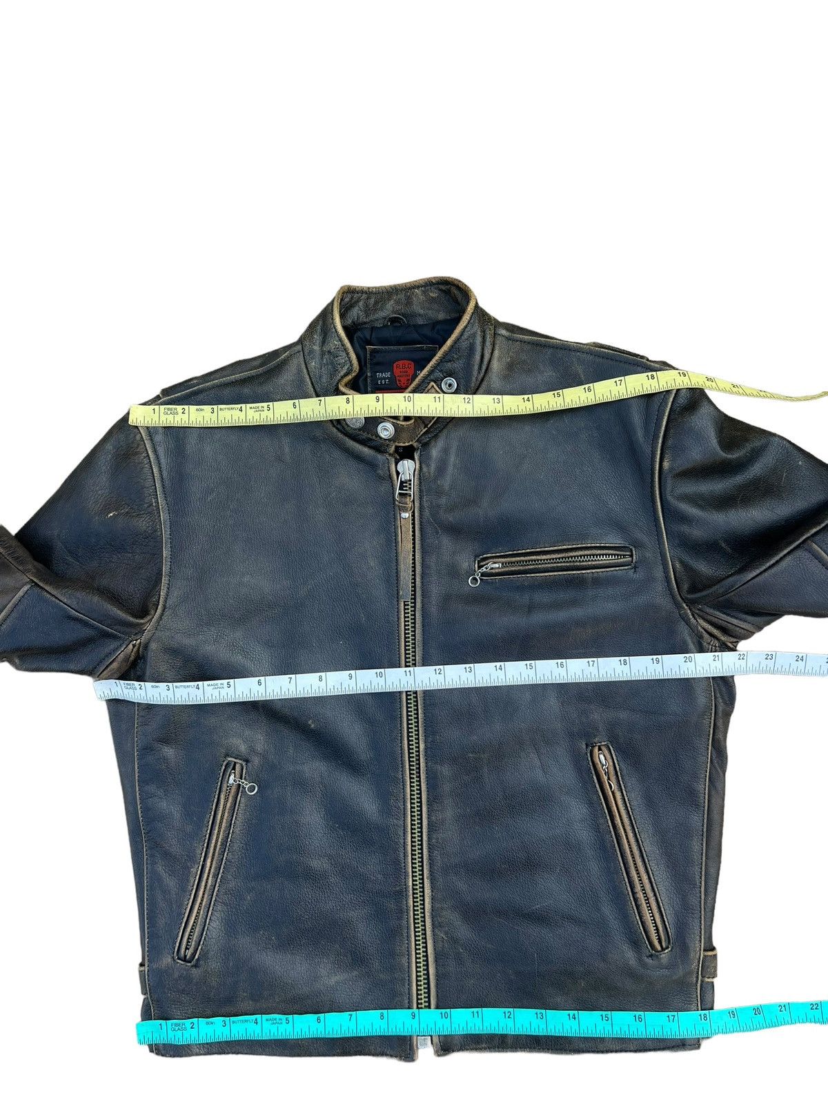 Leather Vintage R.B.C Legend Distressed Patina Leather Racer Jacket Size US S / EU 44-46 / 1 - 3 Thumbnail