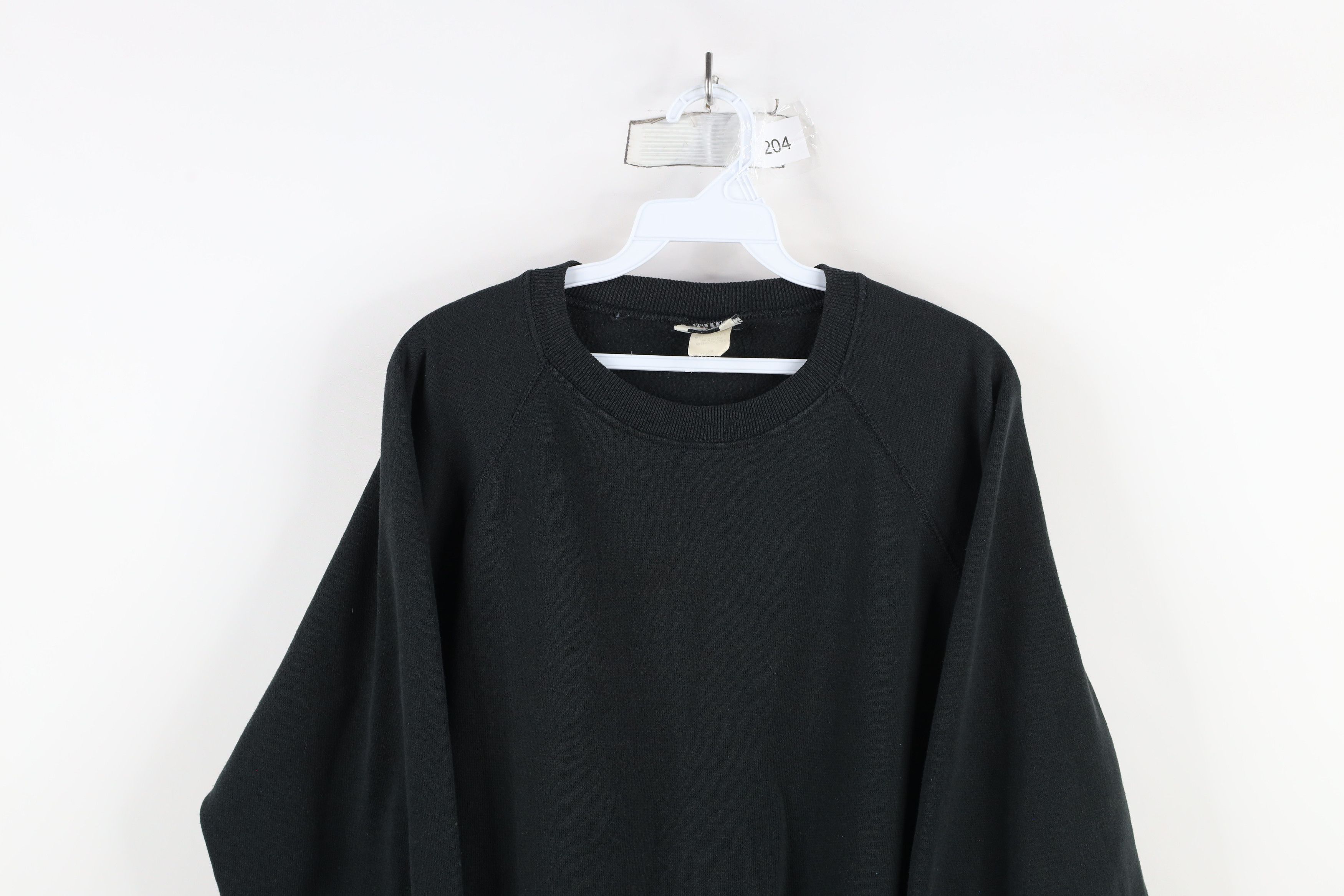 Vintage Vintage 90s Streetwear Raglan Crewneck Sweatshirt Black USA Size XXL / US 16-18 / IT 52-54 - 2 Thumbnail