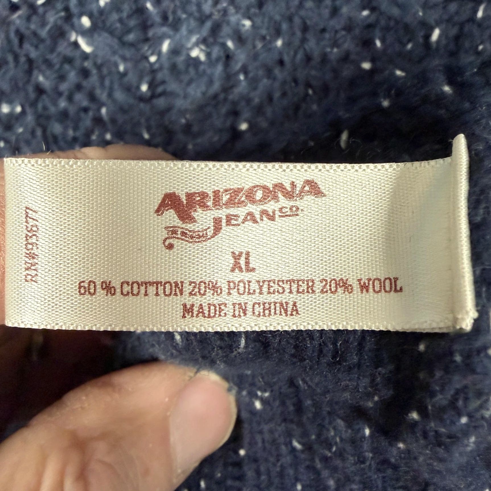 Vintage Arizona Jean Co Sweater XL Blue Speckled Cable Knit Chunky Cozy Cabincore Preppy Size XL / US 12-14 / IT 48-50 - 7 Thumbnail