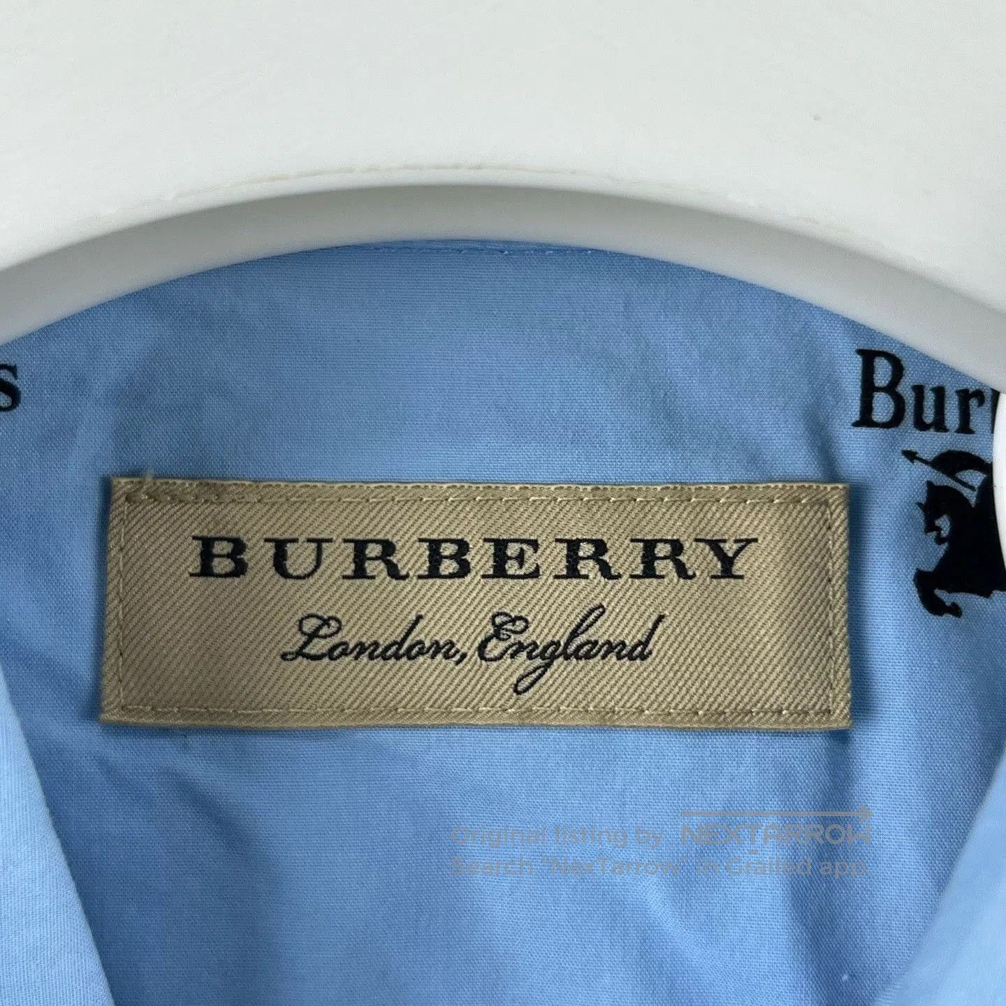 Burberry Burberry Collar Logo Print Cotton Shirt. Size US L / EU 52-54 / 3 - 4 Thumbnail